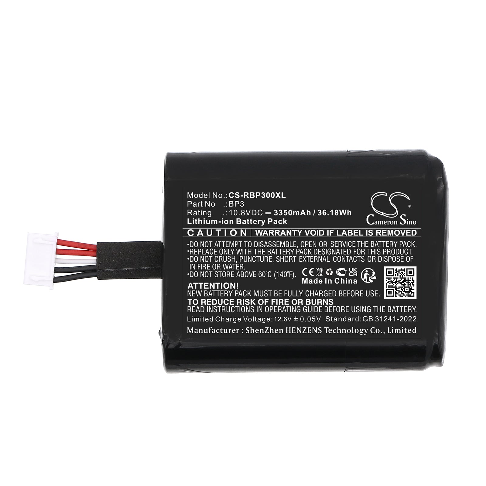 10.8V, Li-ion, 3350mAh, Battery fits Roberts Revival Icon, Stream 95i, 36.18Wh DAB Digital Cameron Sino Technology Limited