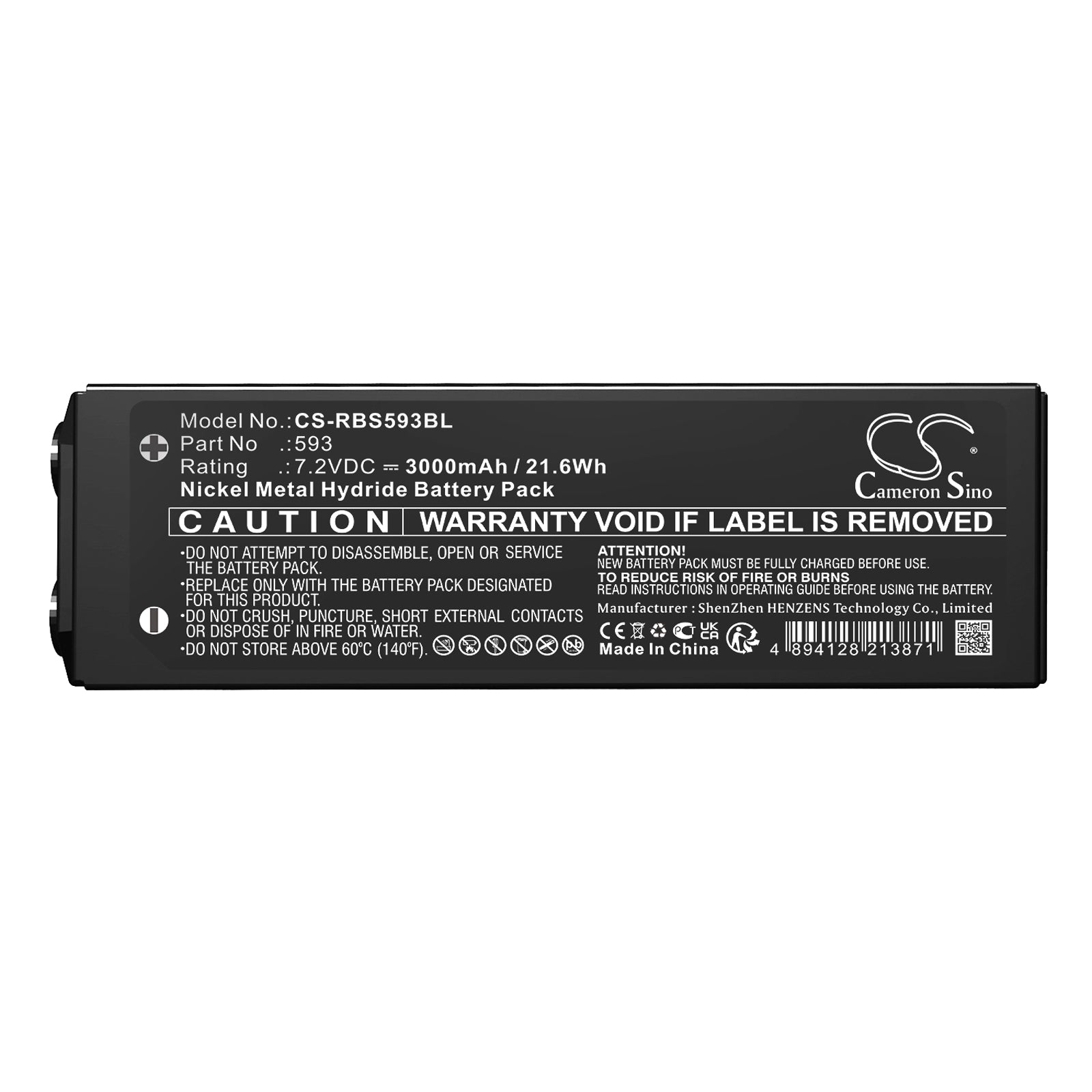 7.2V, Ni-MH, 3000mAh, Battery fits Scanreco 590, 592, 21.6Wh Crane Remote Control Cameron Sino Technology Limited