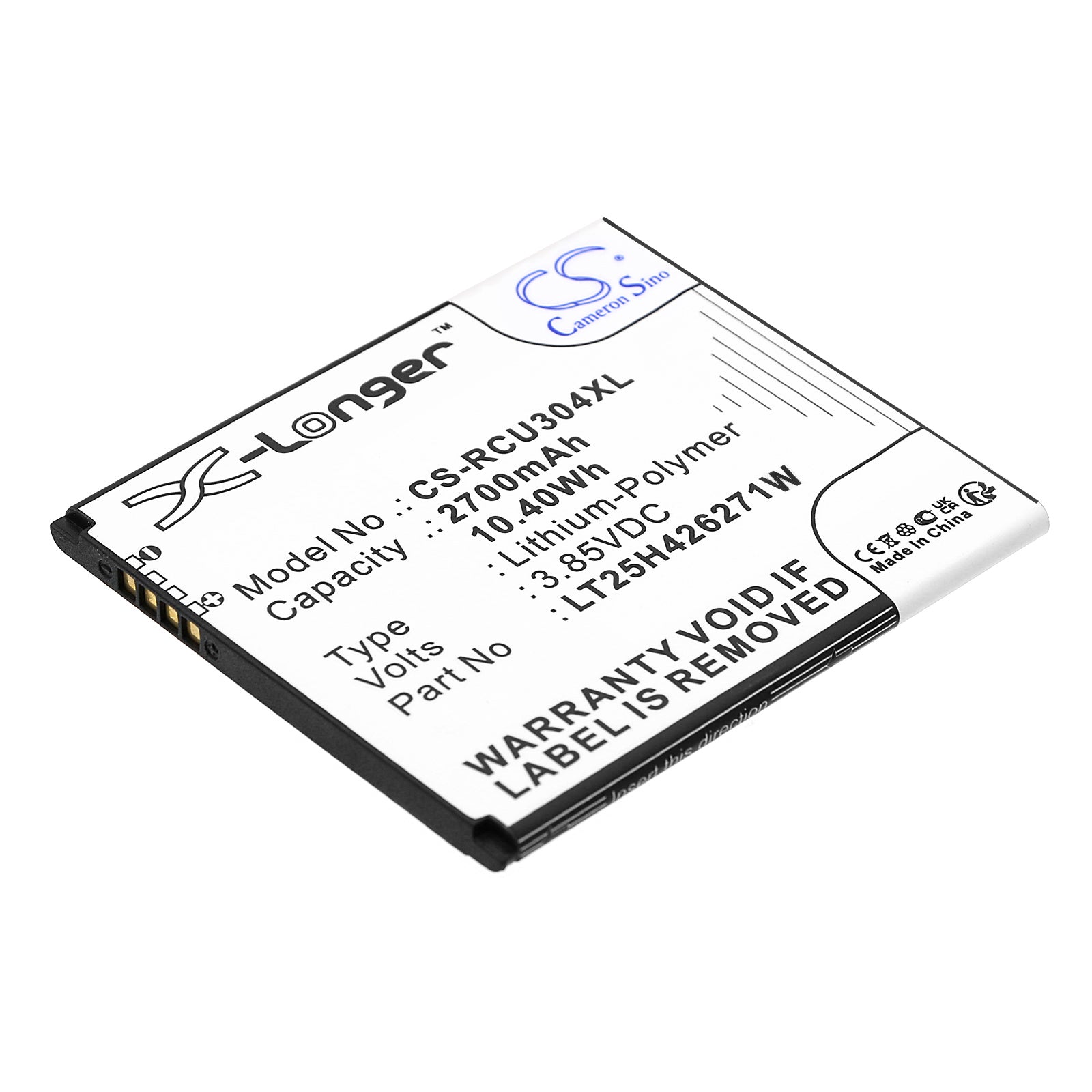 Li-Polymer, Mobile, SmartPhone Battery fits Blu B100dl, View 1, 3.85V, 2700mAh Mobile, SmartPhone Cameron Sino Technology Limited