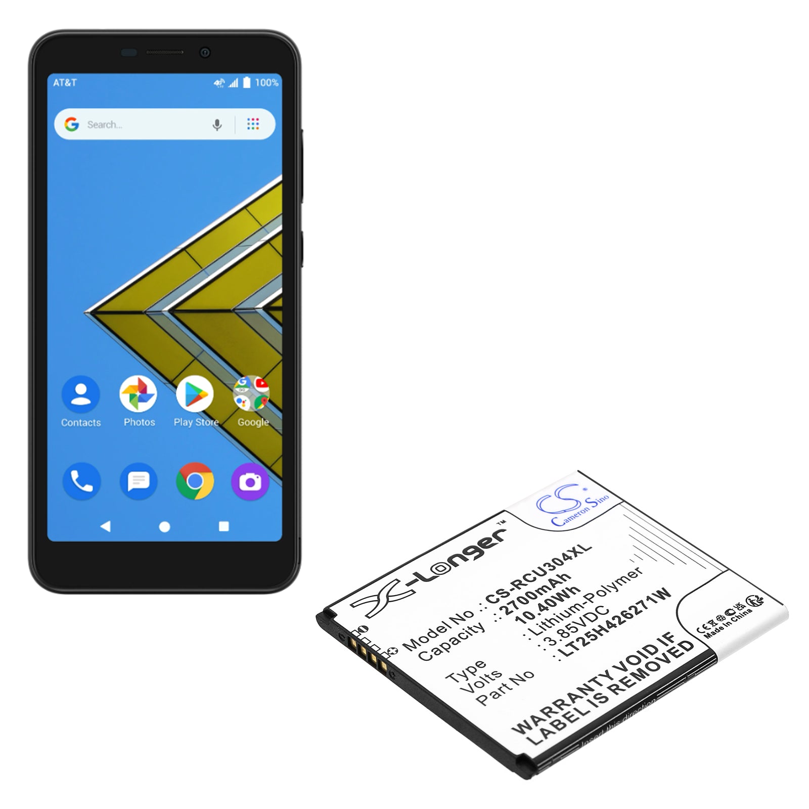 Li-Polymer, Mobile, SmartPhone Battery fits Blu B100dl, View 1, 3.85V, 2700mAh Mobile, SmartPhone Cameron Sino Technology Limited