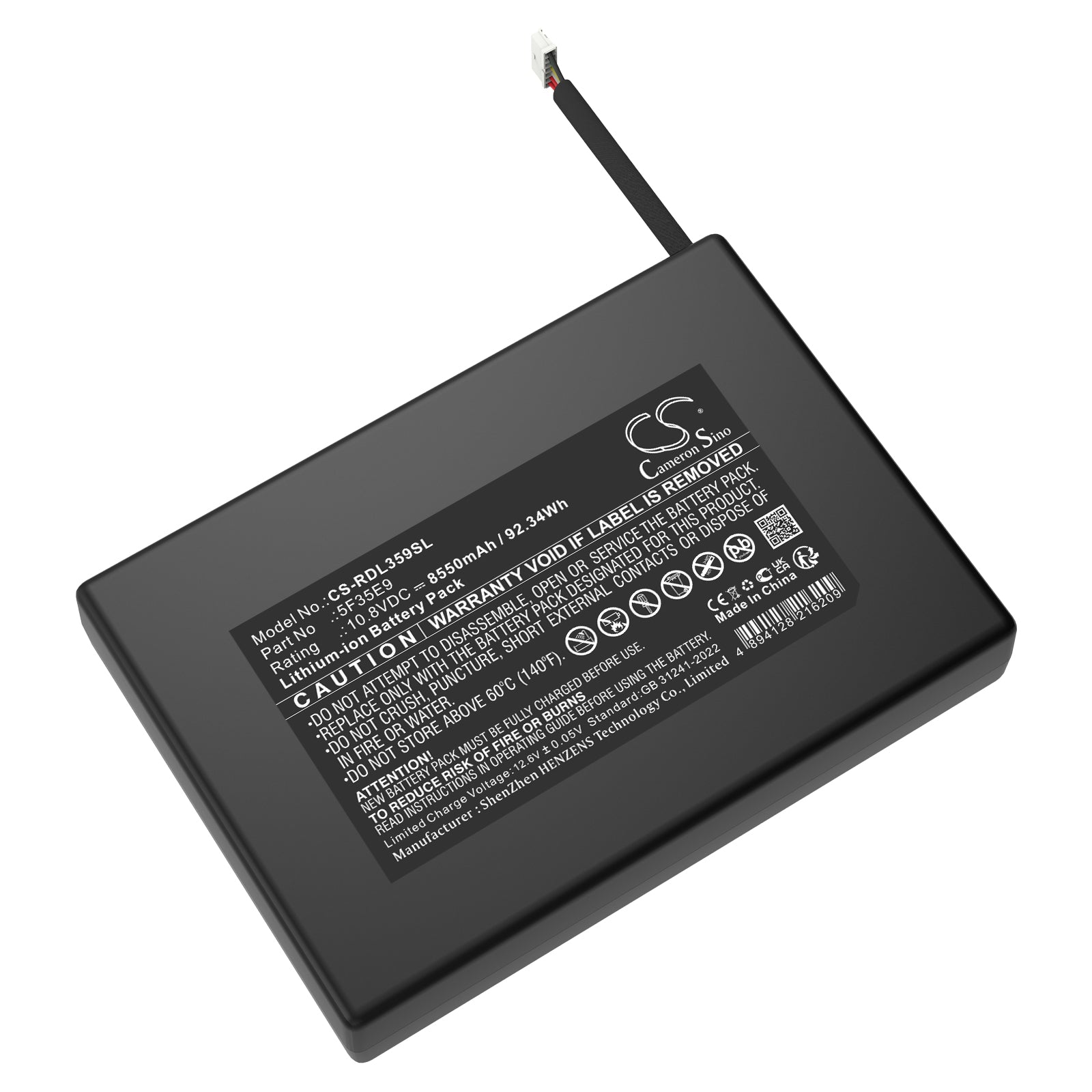 10.8V, Li-ion, 8550mAh, Battery fits Ring Ring power pack, 92.34Wh Home Security Camera Cameron Sino Technology Limited
