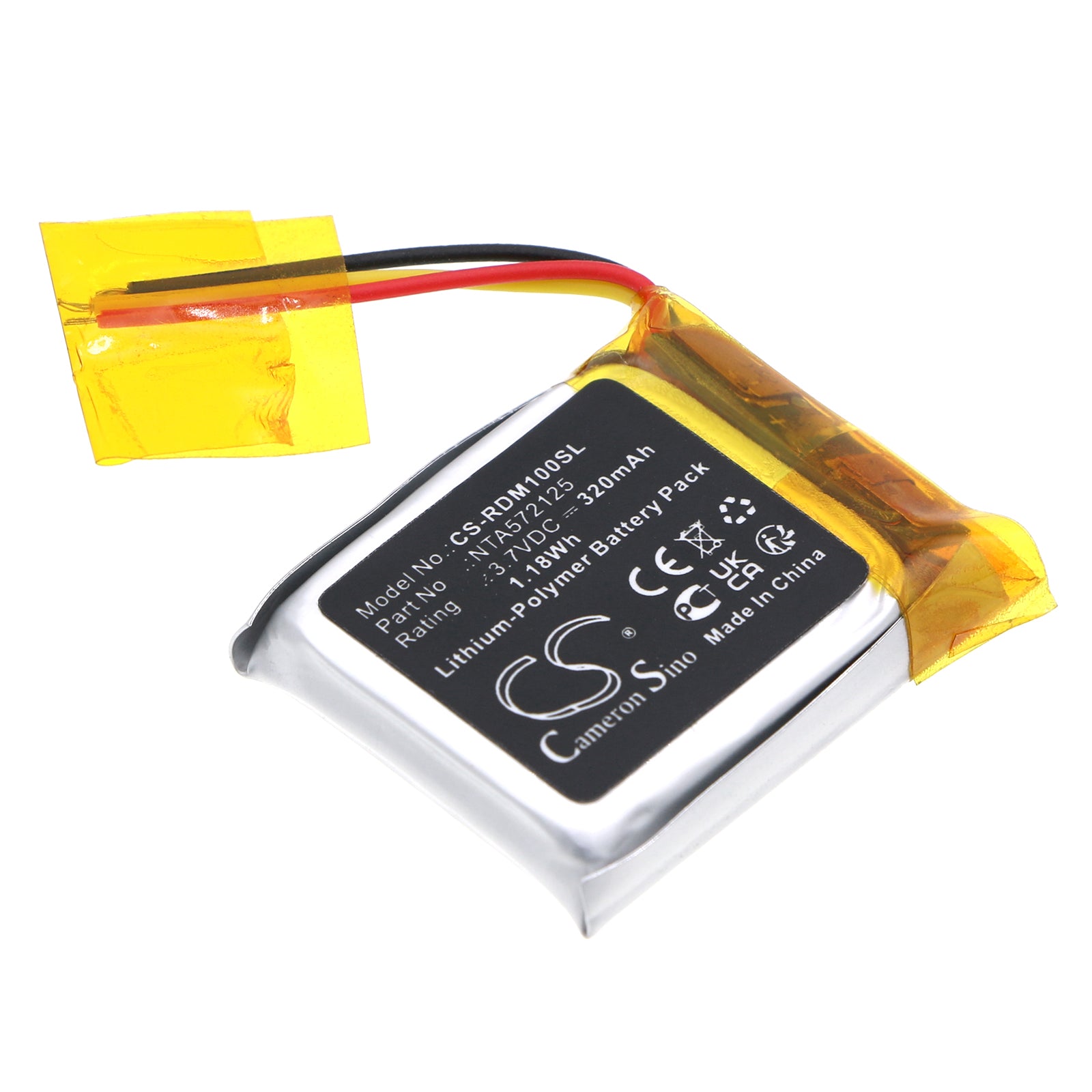 Li-Polymer, Wireless Headset Battery fits Rode Go Receiver, Go Transmitter, 3.7V, 320mAh Wireless Headset Cameron Sino Technology Limited