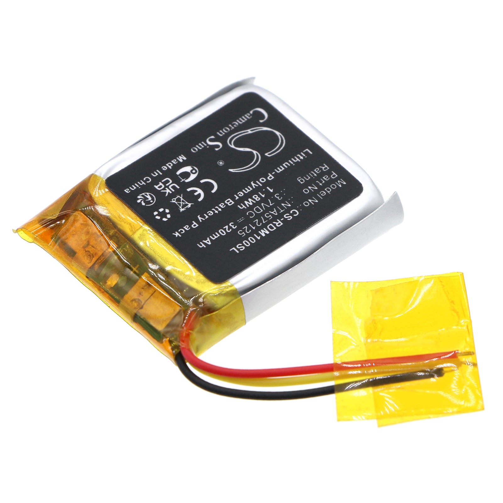Li-Polymer, Wireless Headset Battery fits Rode Go Receiver, Go Transmitter, 3.7V, 320mAh Wireless Headset Cameron Sino Technology Limited