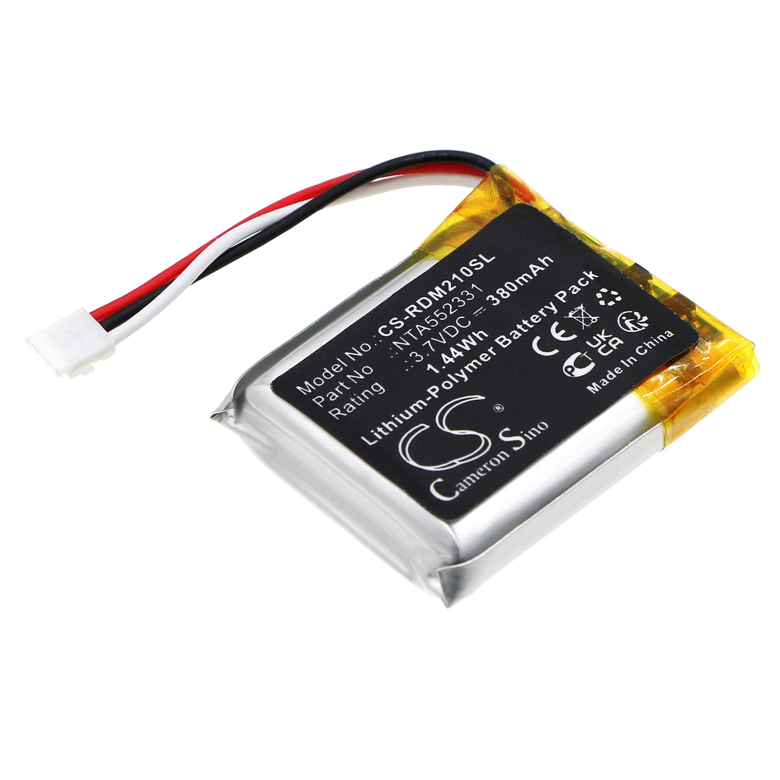 Li-Polymer, Wireless Headset Battery fits Rode Wireless Go Ii, 3.8V, 380mAh Wireless Headset Cameron Sino Technology Limited