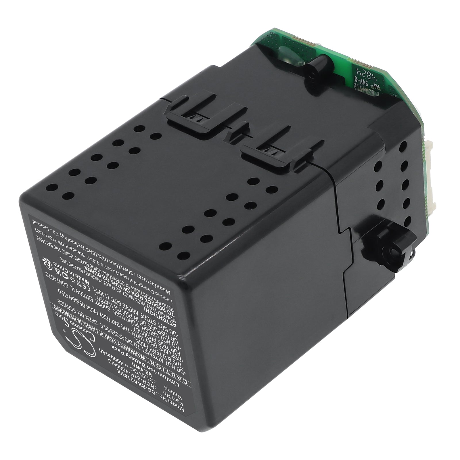 21.6V, Li-ion, 4000mAh, Battery fits Roborock A30 Pro, A30 Pro Combo, 86.4Wh Vacuum Cameron Sino Technology Limited