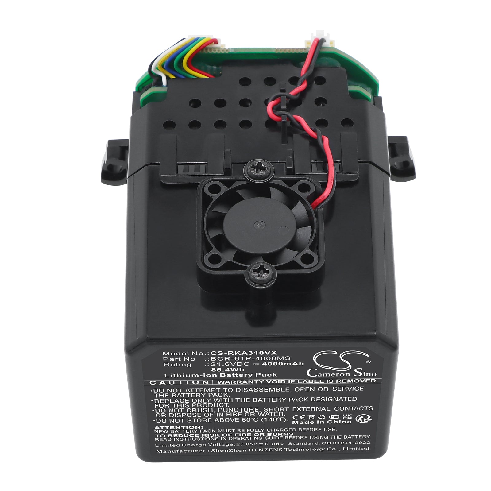 21.6V, Li-ion, 4000mAh, Battery fits Roborock A30 Pro, A30 Pro Combo, 86.4Wh Vacuum Cameron Sino Technology Limited