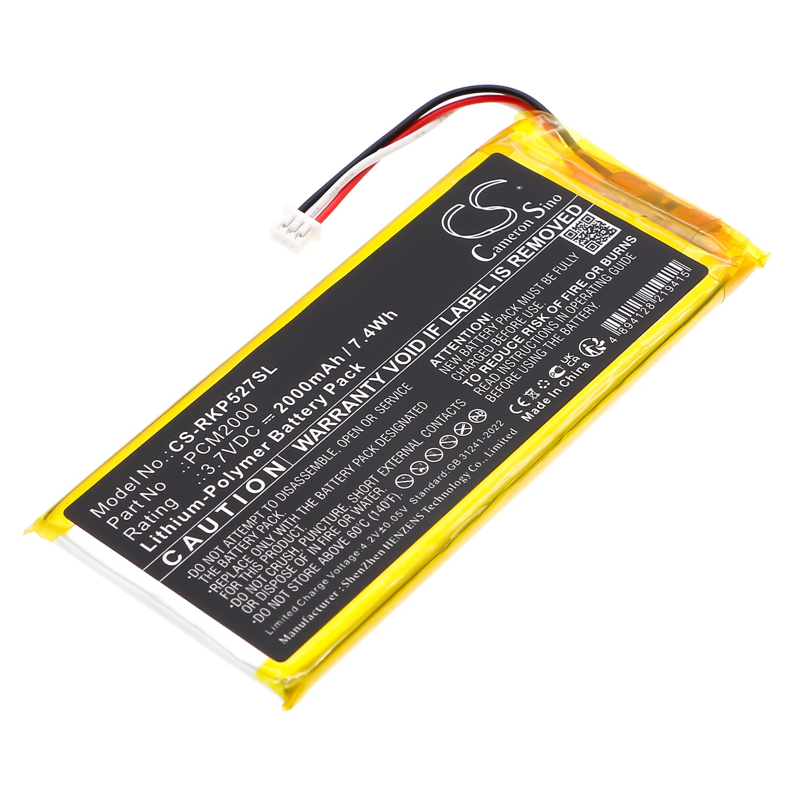 Ring 5AT2S7 Alarm Keypad Battery 2000mAh 3.7V Alarm System Cameron Sino Technology Limited