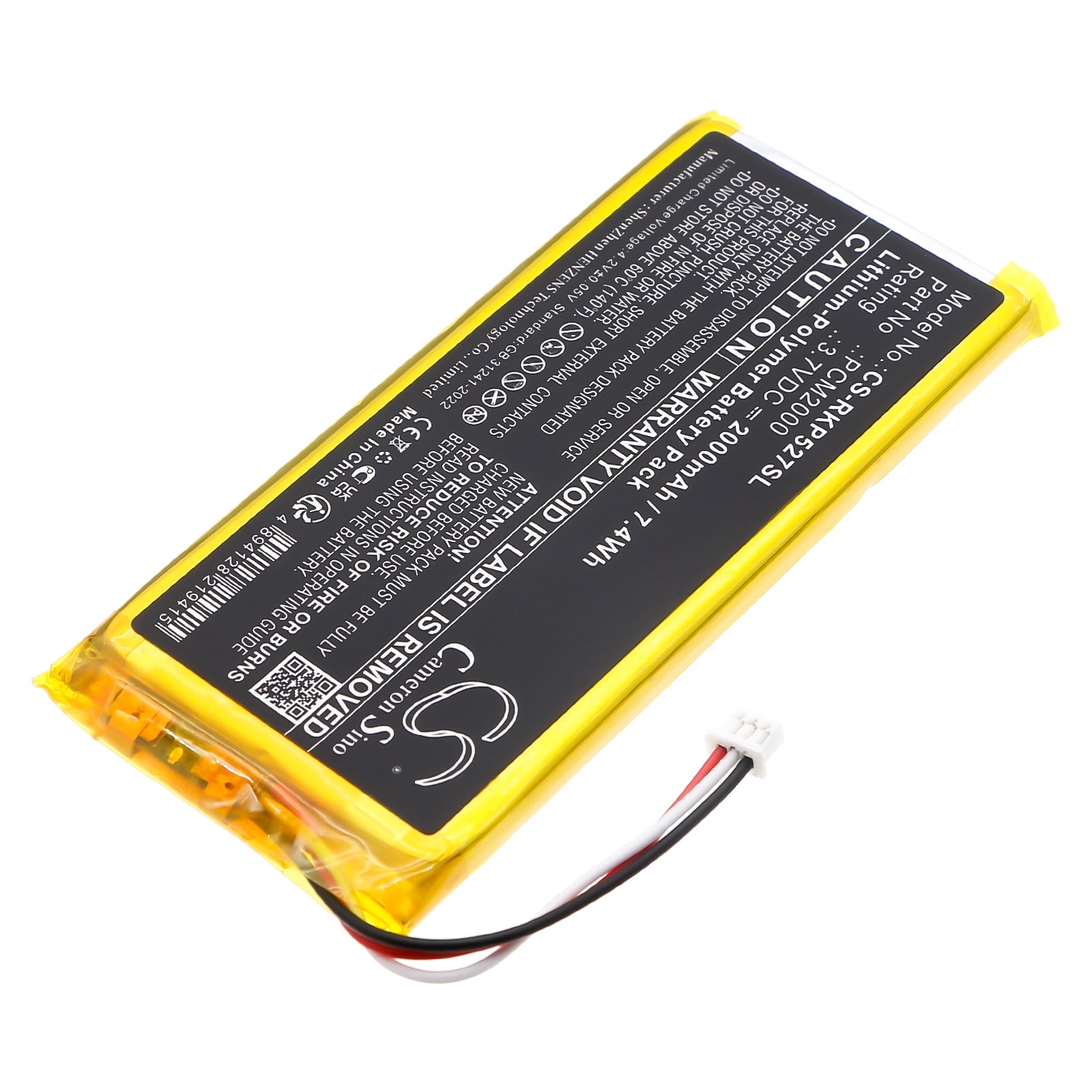 Ring 5AT2S7 Alarm Keypad Battery 2000mAh 3.7V Alarm System Cameron Sino Technology Limited