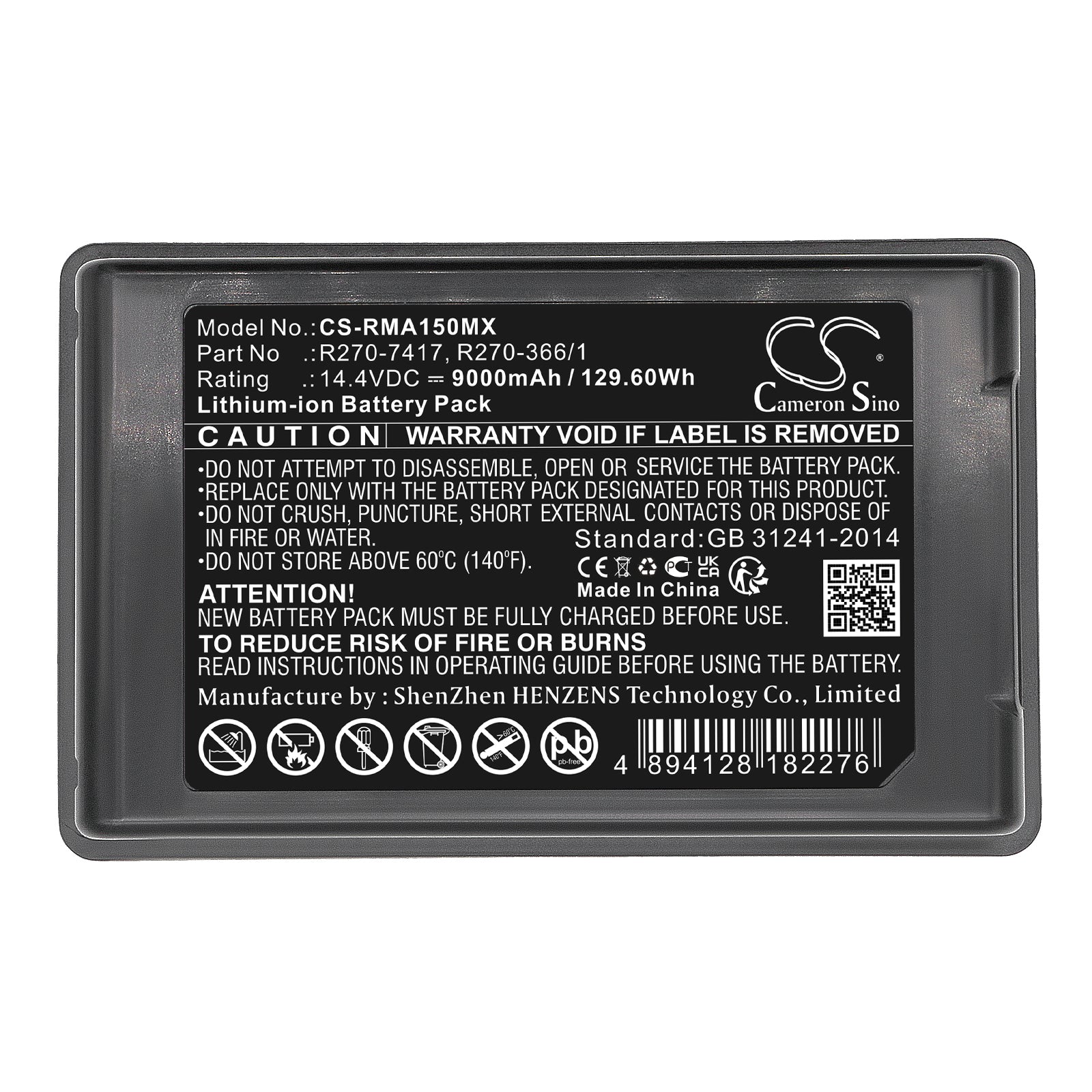 Li-ion, Medical Battery fits Resmed Astral 150 Ventilator Ultralif, 14.4V, 9000mAh Medical Cameron Sino Technology Limited