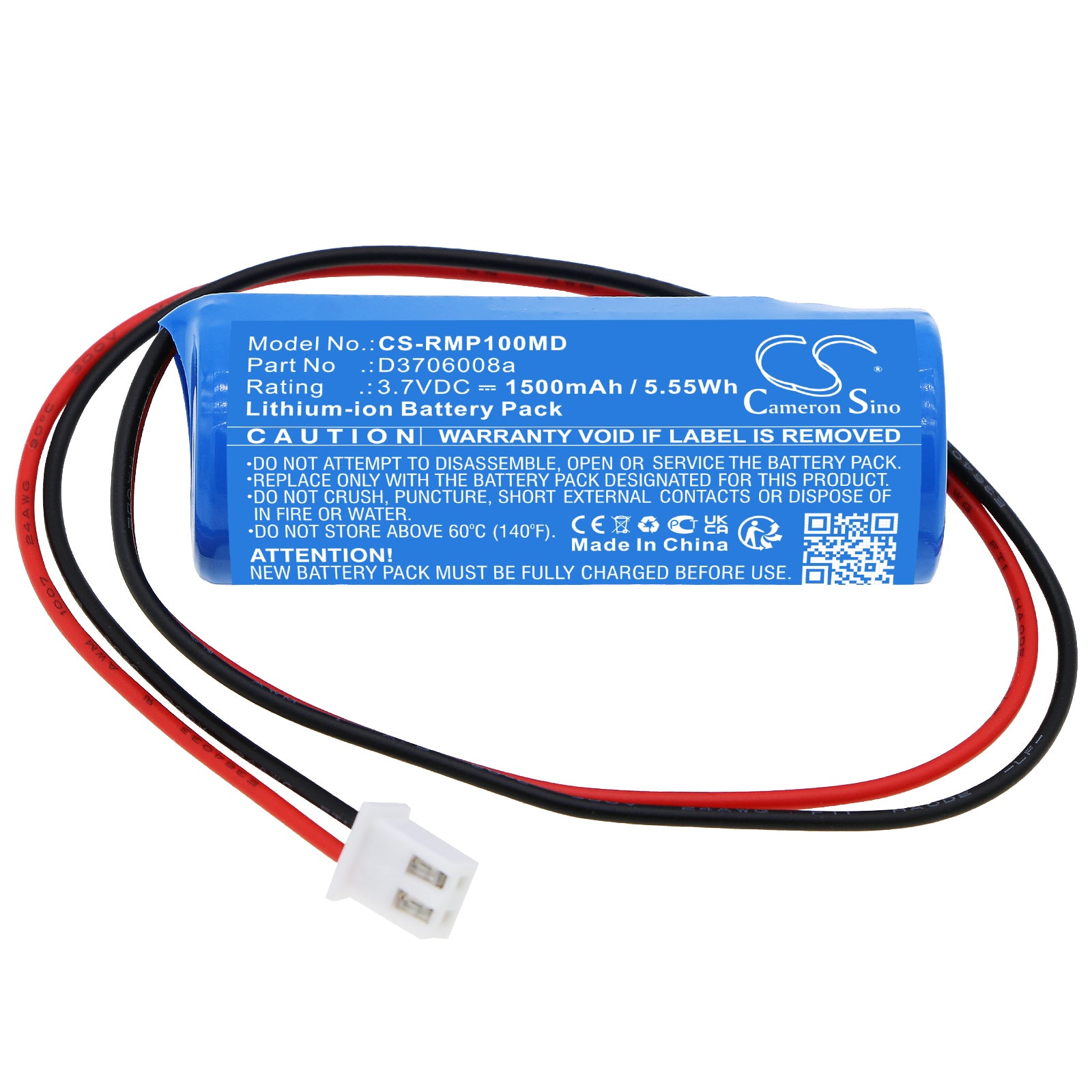 Li-ion, Medical Battery fits Revitive Medic Plus, Medic Plus Circulation Booster, 3.7V, 1500mAh Medical Cameron Sino Technology Limited