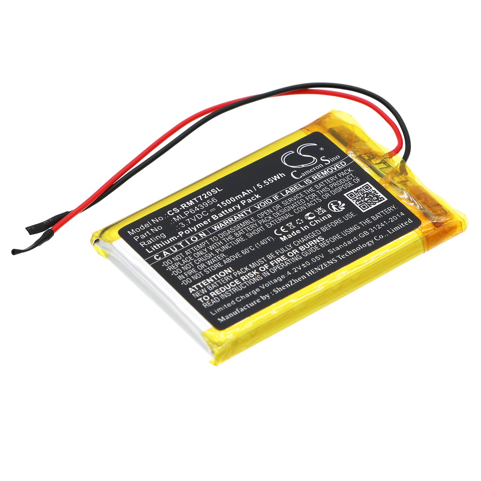 Li-Polymer, GPS, Navigator Battery fits Rand Mcnally Tnd-720, 3.7V, 1500mAh GPS, Navigator Cameron Sino Technology Limited
