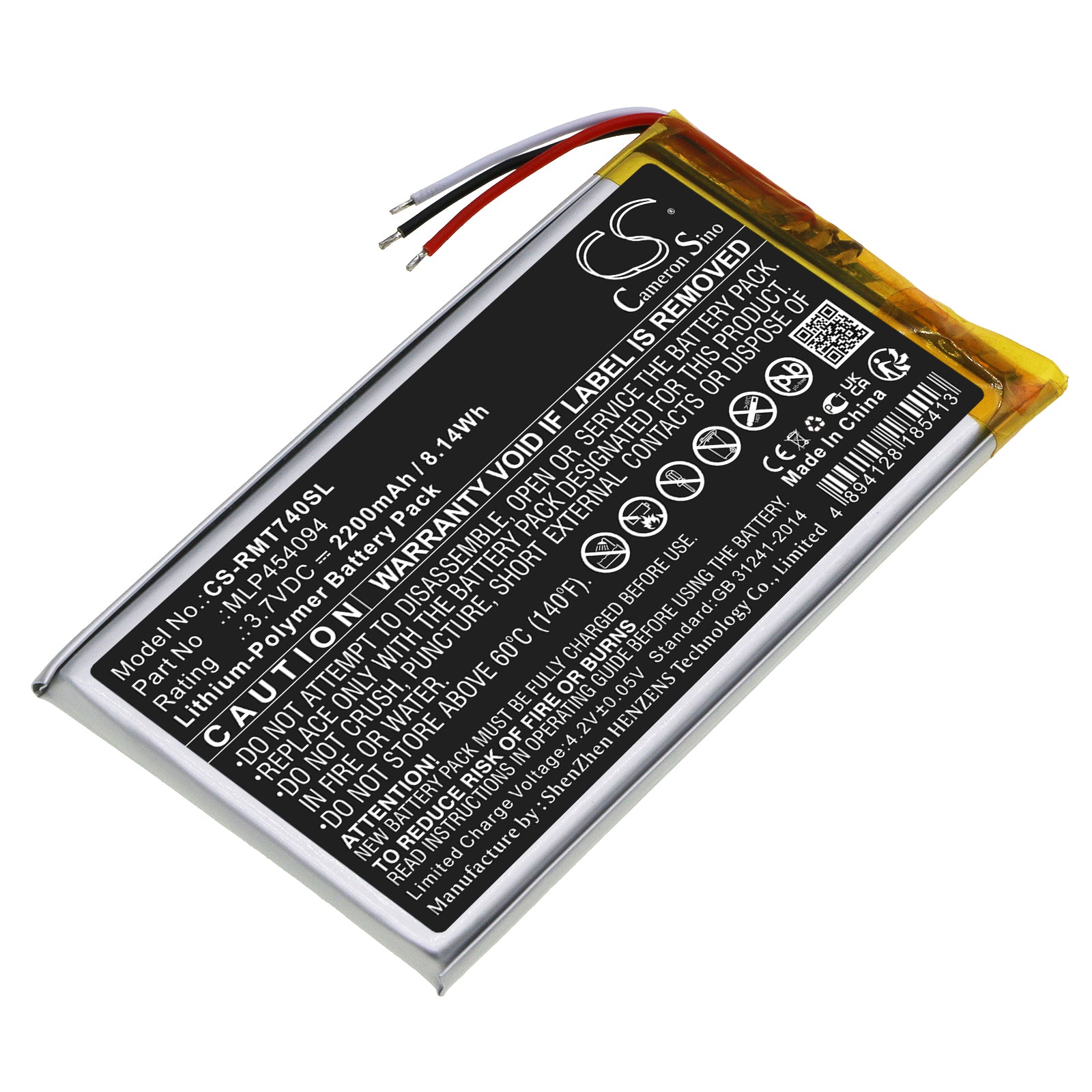 Li-Polymer, GPS, Navigator Battery fits Rand Mcnally Tnd-740, 3.7V, 2200mAh GPS, Navigator Cameron Sino Technology Limited