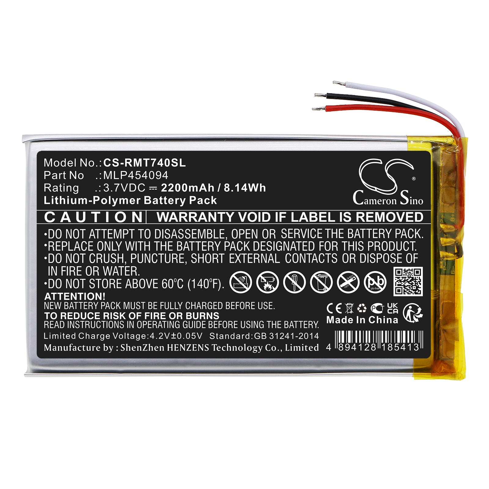 Li-Polymer, GPS, Navigator Battery fits Rand Mcnally Tnd-740, 3.7V, 2200mAh GPS, Navigator Cameron Sino Technology Limited