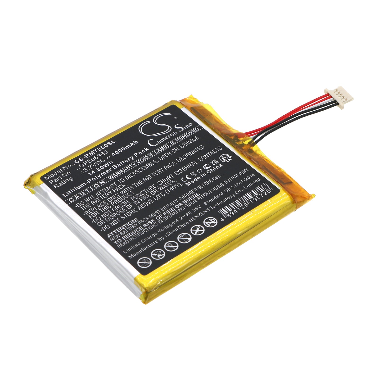 Li-Polymer, GPS, Navigator Battery fits Rand Mcnally Od7, Od8, 3.7V, 4000mAh GPS, Navigator Cameron Sino Technology Limited
