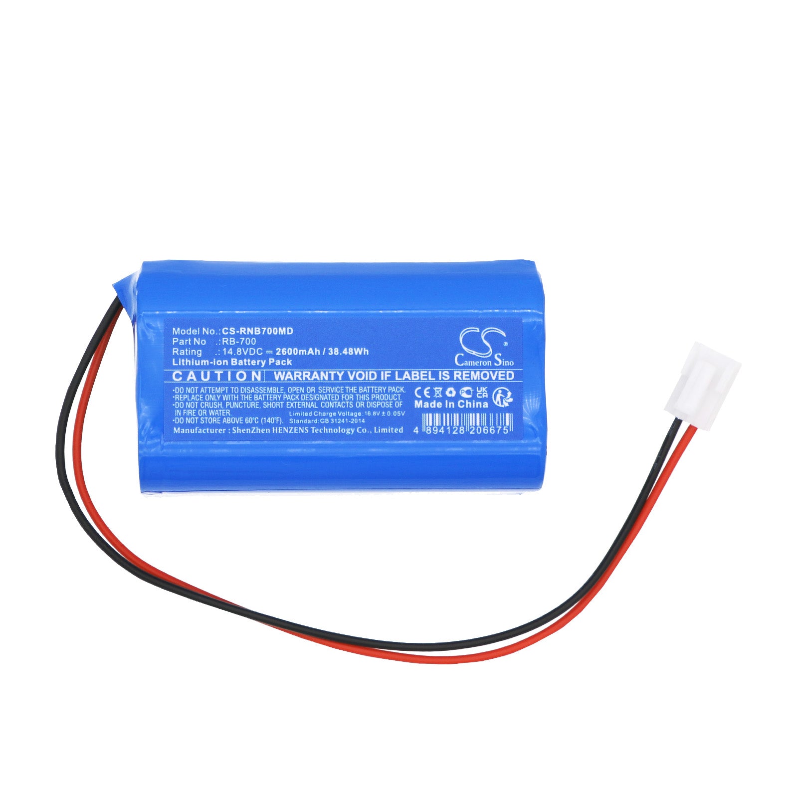 Li-ion, Medical Battery fits Ronbo Rb700 Fetal Monitor, 14.8V, 2600mAh Medical Cameron Sino Technology Limited