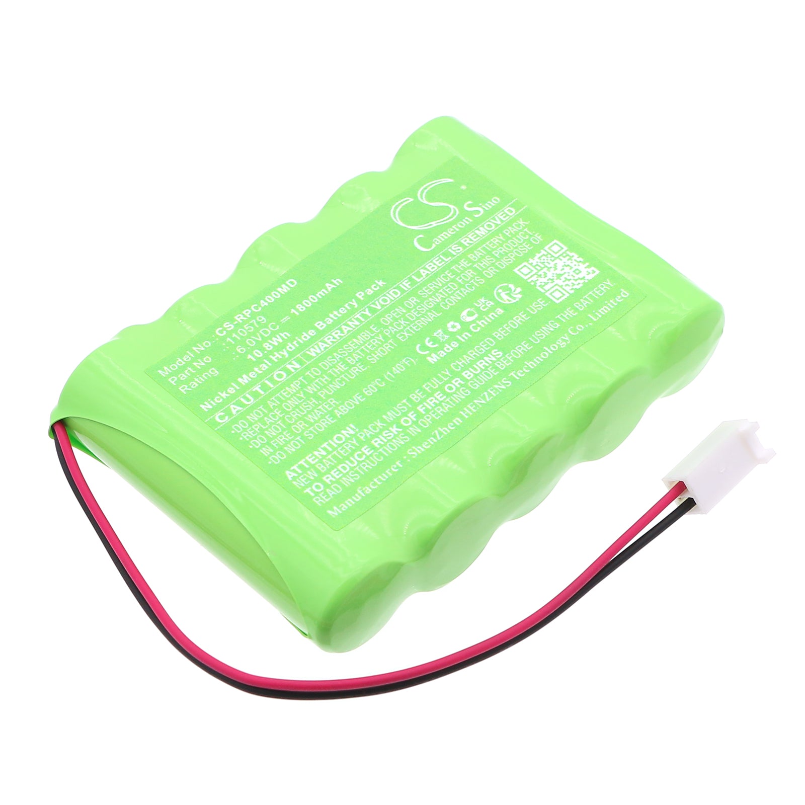 6V, Ni-MH, 1800mAh, Battery fits Respironics 60 monitor, Caradyne Criterion 40, 10.8Wh Medical Cameron Sino Technology Limited