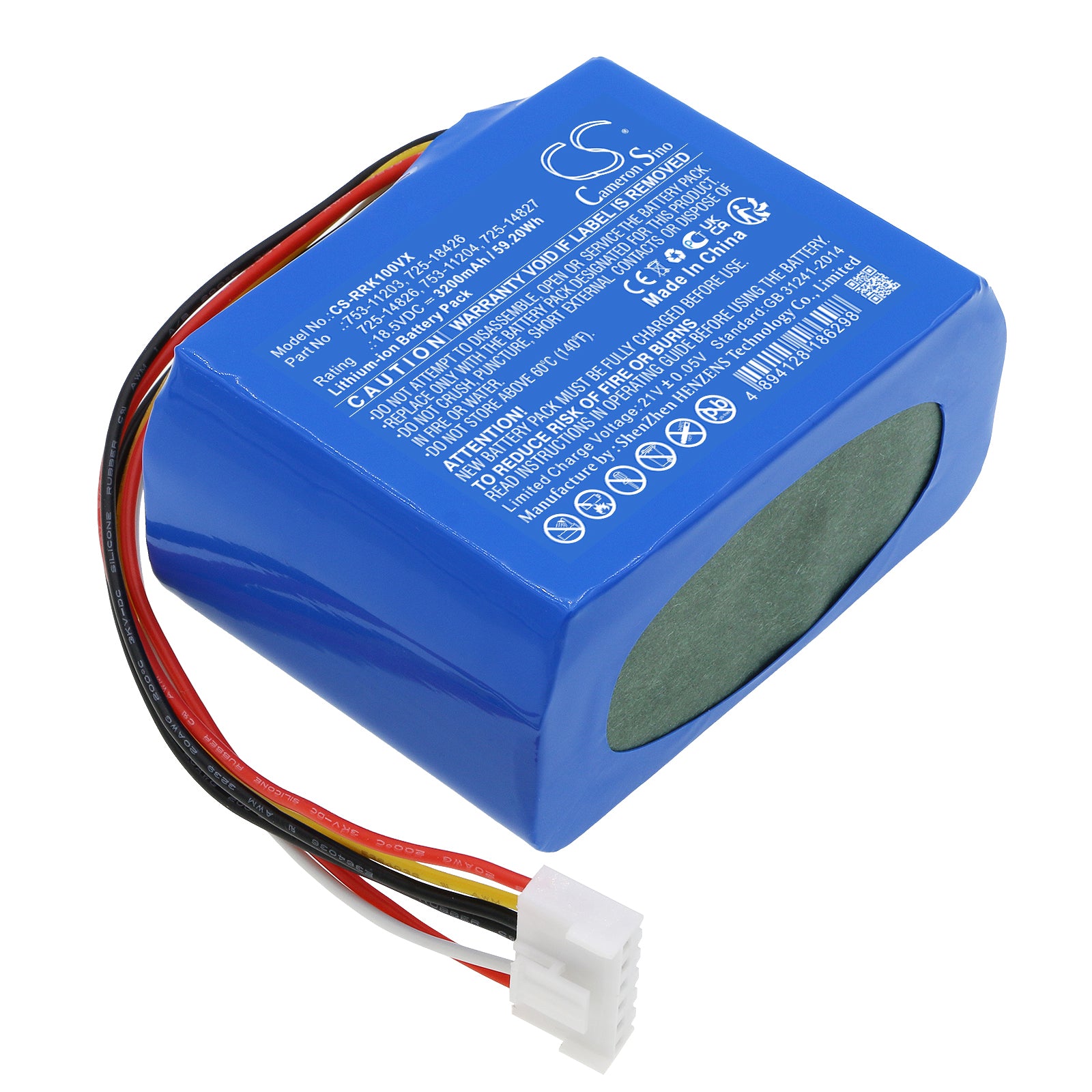 Li-ion, Lawn Mowers Battery fits Robomow Rk 1000, Rk 2000, 18.5V, 3200mAh Lawn Mowers Cameron Sino Technology Limited