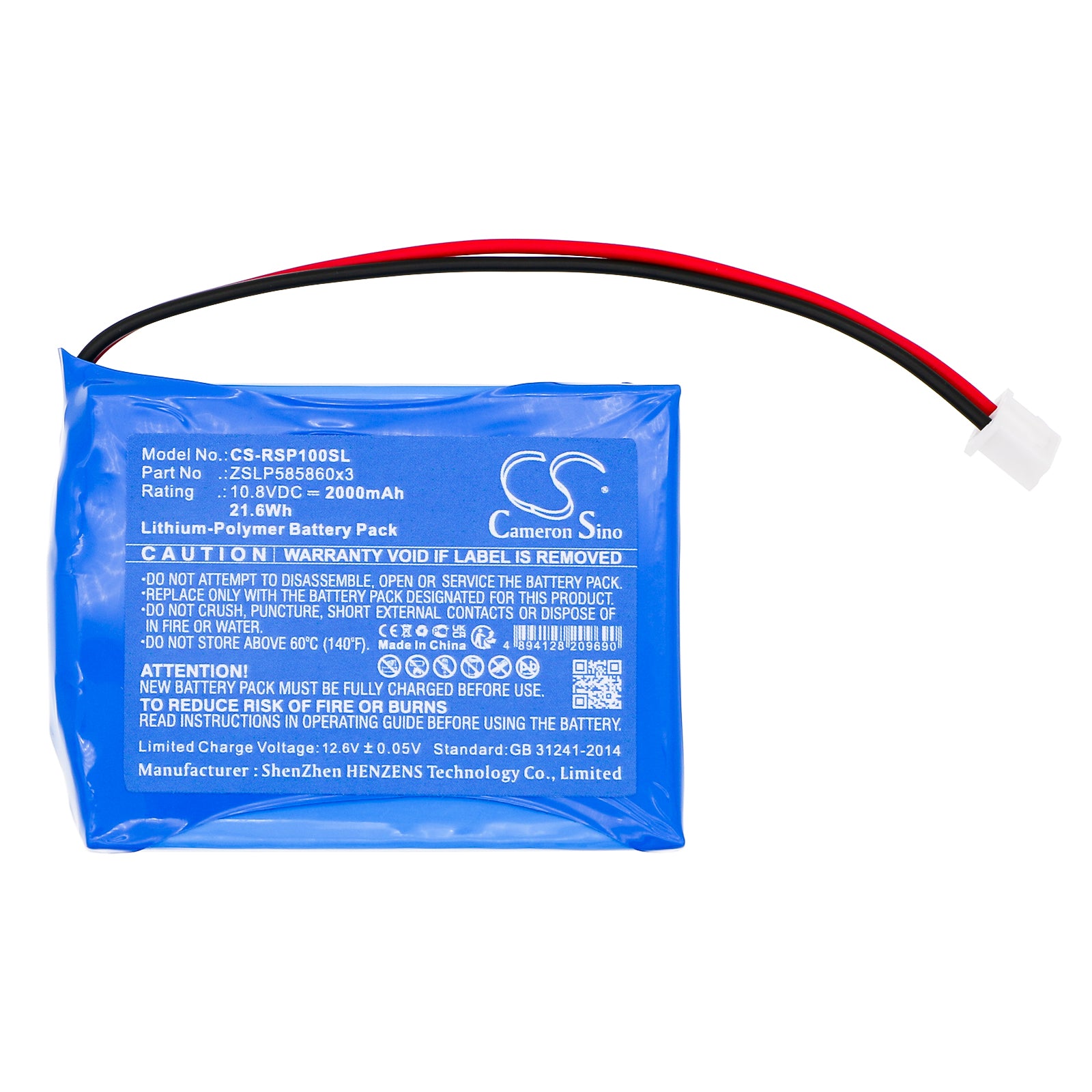 Li-Polymer, Cash Register Battery fits Ratiotec Rapidcount Compact, 10.8V, 2000mAh Cash Register Cameron Sino Technology Limited