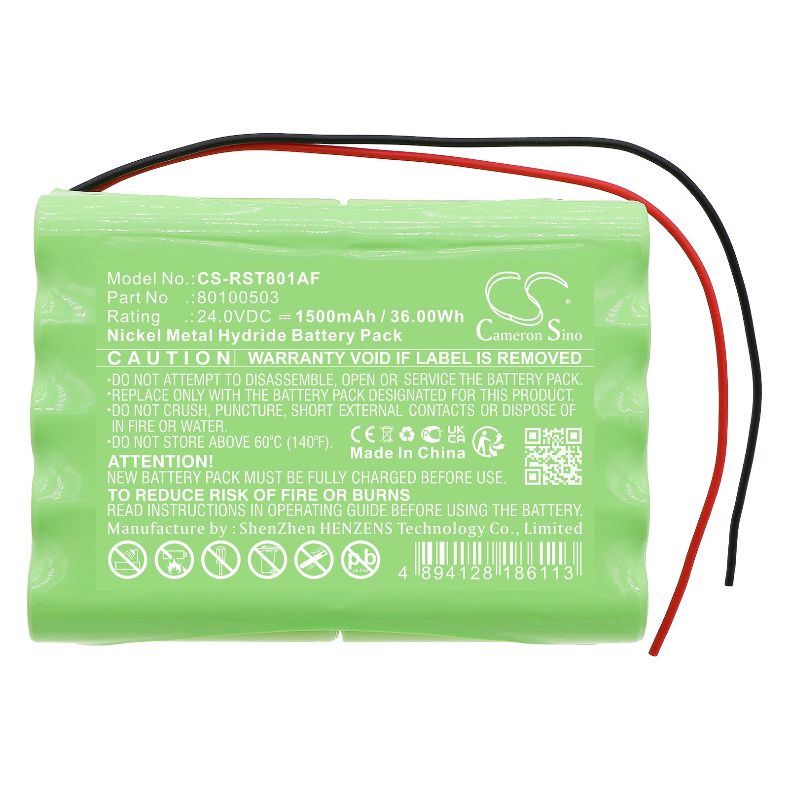 Ni-MH, Automatic Doors Battery fits Record 80100503, 24.0V, 1500mAh Automatic Doors Cameron Sino Technology Limited