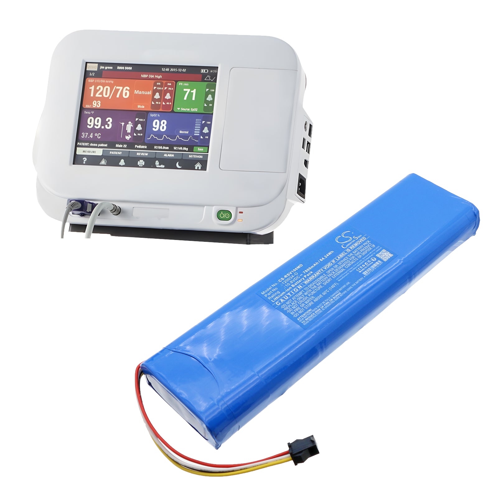 10.8V, Li-ion, 7800mAh, Battery fits Riester 13322, ri-accu monitor RVS-100, 84.24Wh Medical Cameron Sino Technology Limited