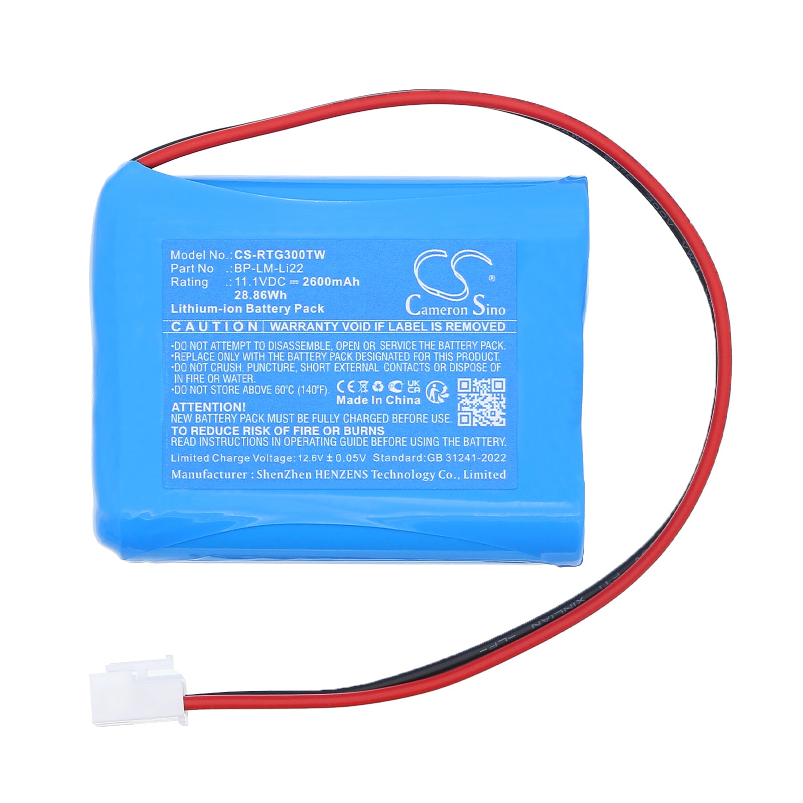11.1V, Li-ion, 2600mAh, Battery fits Ritron Generation 3 LoudMouth Receivers, 28.86Wh Two-Way Radio Cameron Sino Technology Limited