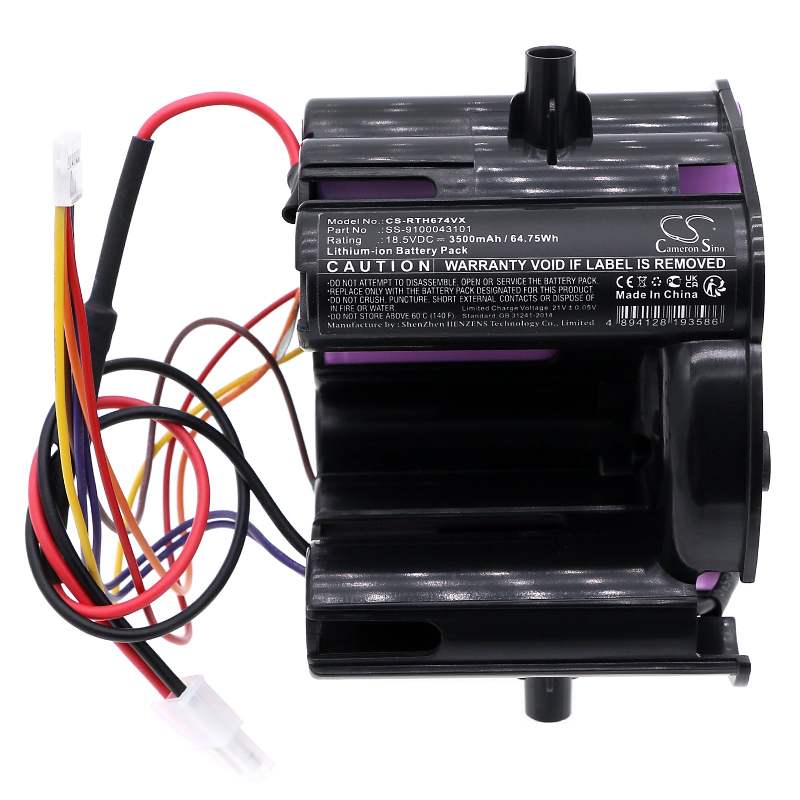 Li-ion, Vacuum Battery fits Rowenta Dual Force 2 In 1, Rh6735wh/am0, 18.5V, 3500mAh Vacuum Cameron Sino Technology Limited