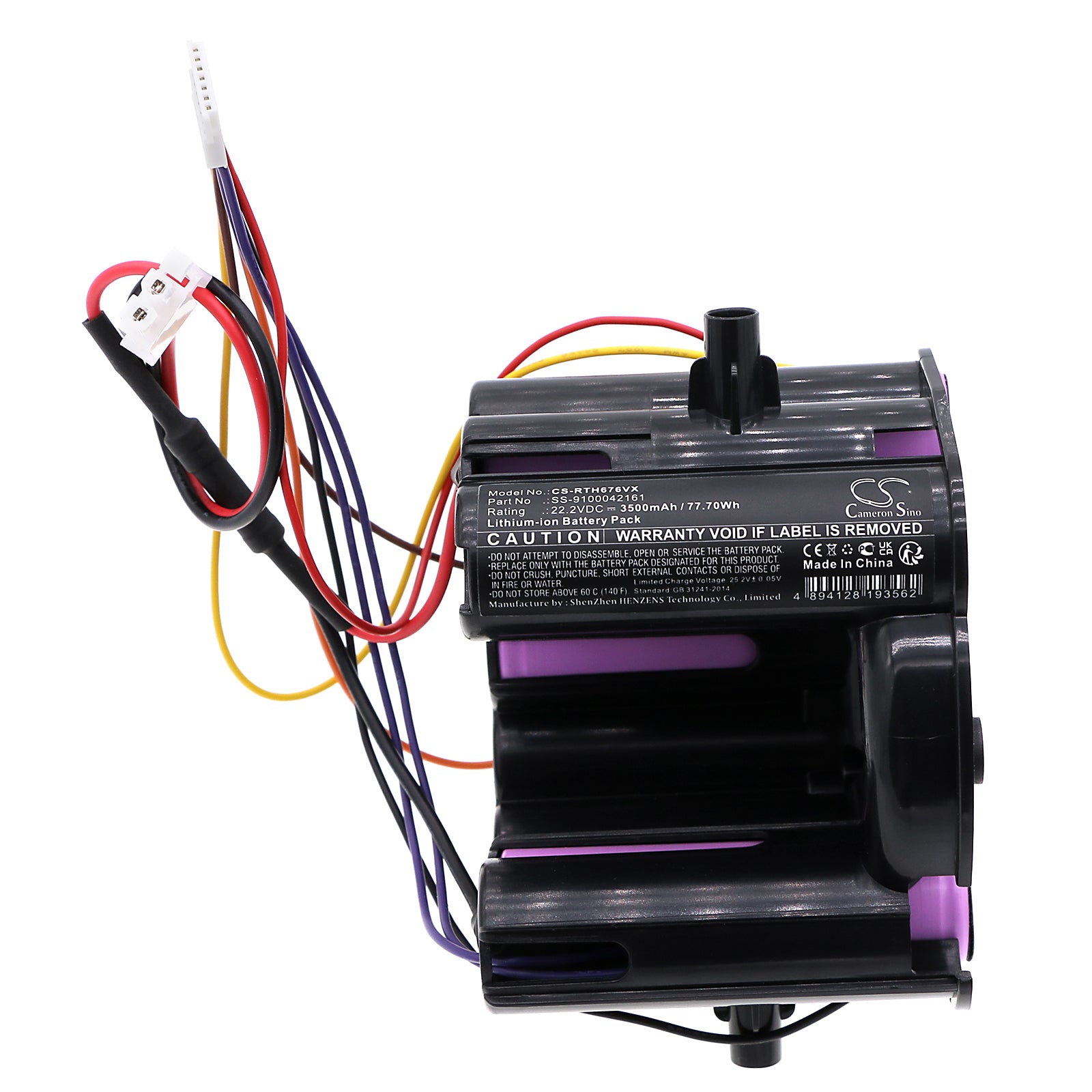 Li-ion, Vacuum Battery fits Rowenta Rh6751wo, Rh6751wo/am0, 22.2V, 3500mAh Vacuum Cameron Sino Technology Limited