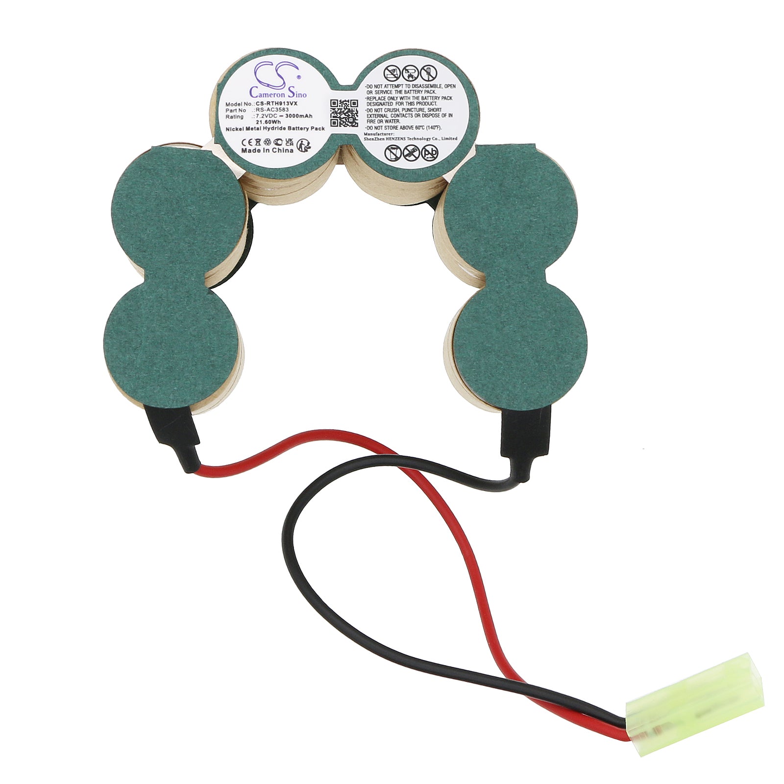 Ni-MH, Vacuum Battery fits Rowenta Ac912501, Cleanette Air Force, 7.2V, 3000mAh Vacuum Cameron Sino Technology Limited
