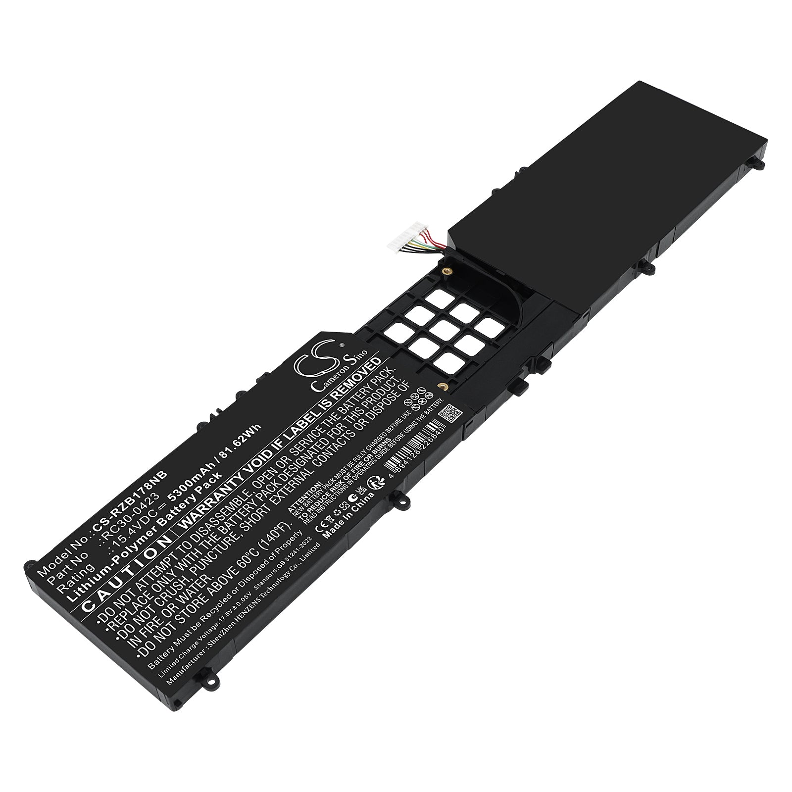 15.4V, Li-Polymer, 5300mAh, Battery fits Razer Blade 17 Early 2022, Blade 17 RTX 3080 Ti, 81.62Wh Notebook, Laptop Cameron Sino Technology Limited