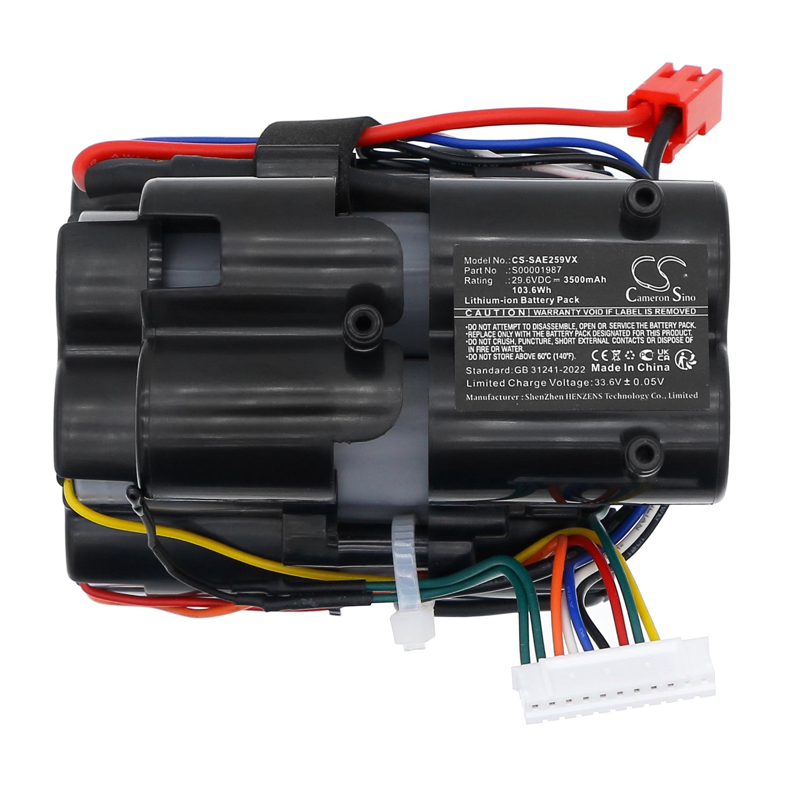 29.6V, Li-ion, 3500mAh, Battery fits Solac AE2529, AE2529 2JG, 103.6Wh Vacuum Cameron Sino Technology Limited