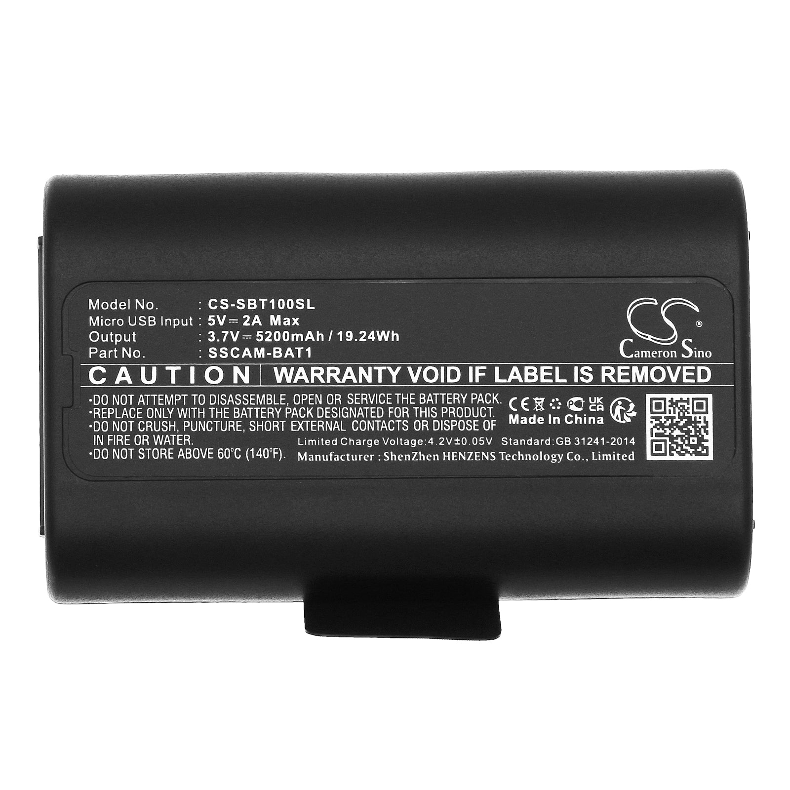 Li-ion, Home Security Camera Battery fits Simplisafe Extra Outdoor, Outdoor Smart Home Security Ca, 3.7V, 5200mAh Home Security Camera Cameron Sino Technology Limited