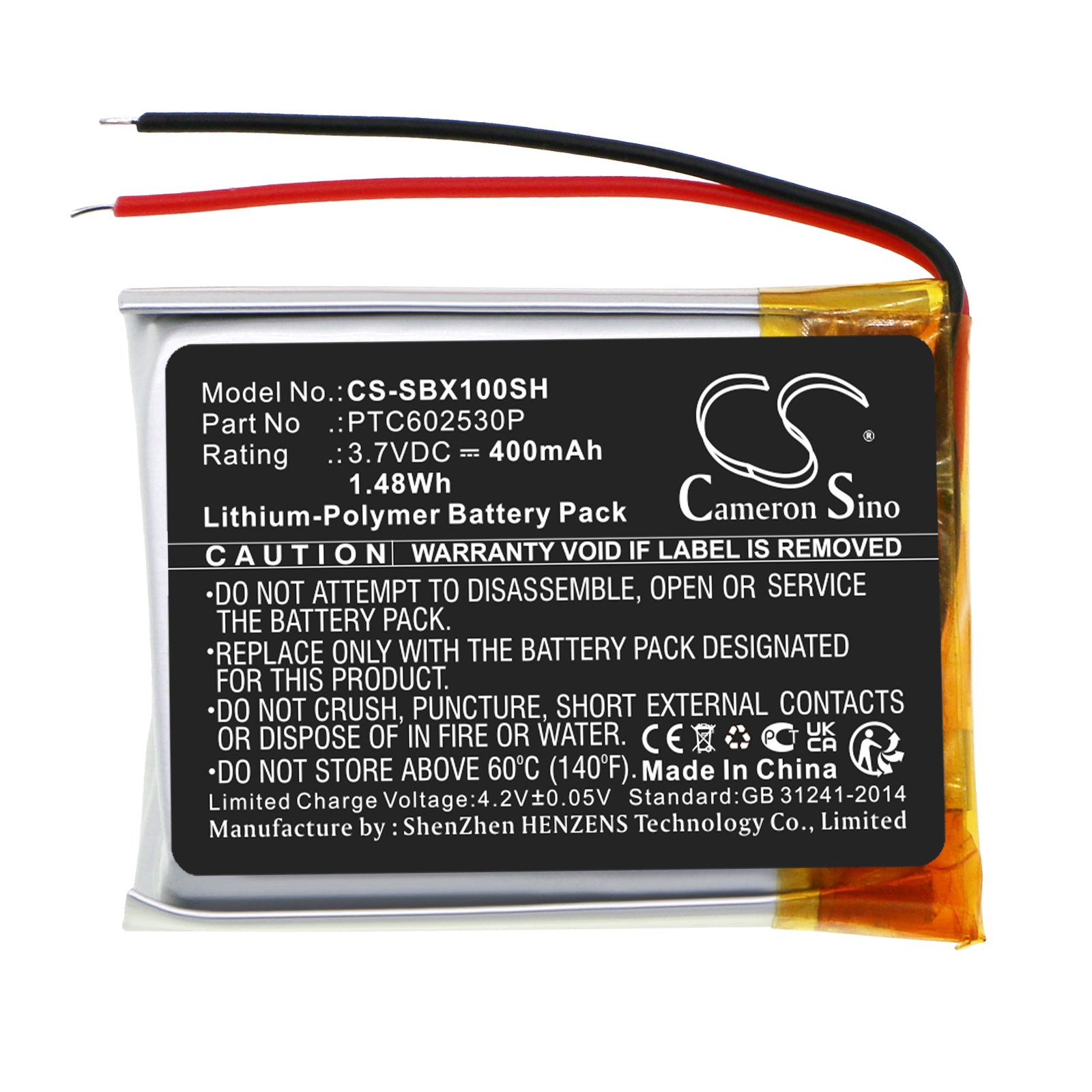 Li-Polymer, Smartwatch Battery fits Suunto X10 Gps Watch, X10 Military Gps Watch, 3.7V, 400mAh Smartwatch Cameron Sino Technology Limited