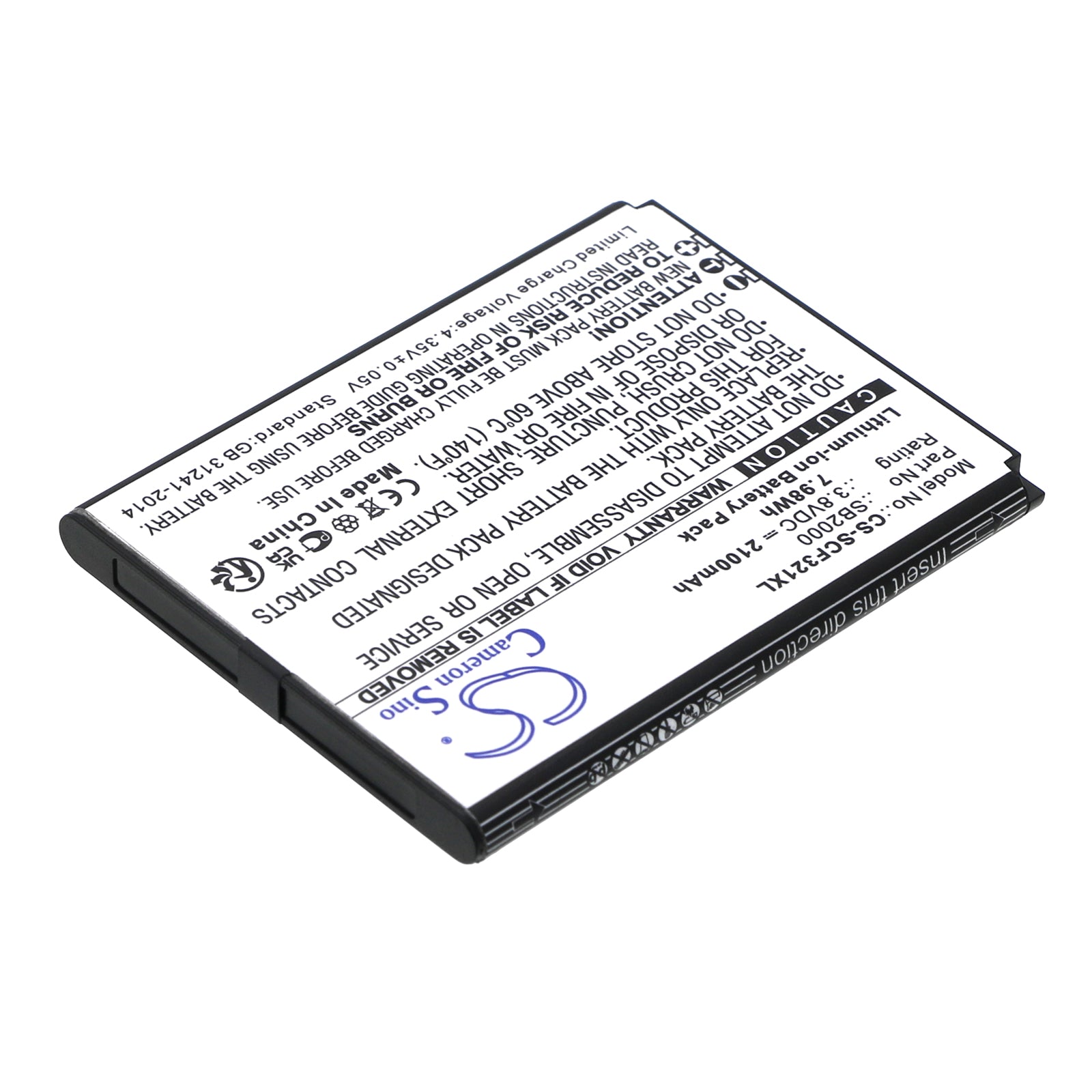 Li-ion, Mobile, SmartPhone Battery fits Schok Flip Sc3218b, Flip Sc3218t, 3.8V, 2100mAh Mobile, SmartPhone Cameron Sino Technology Limited