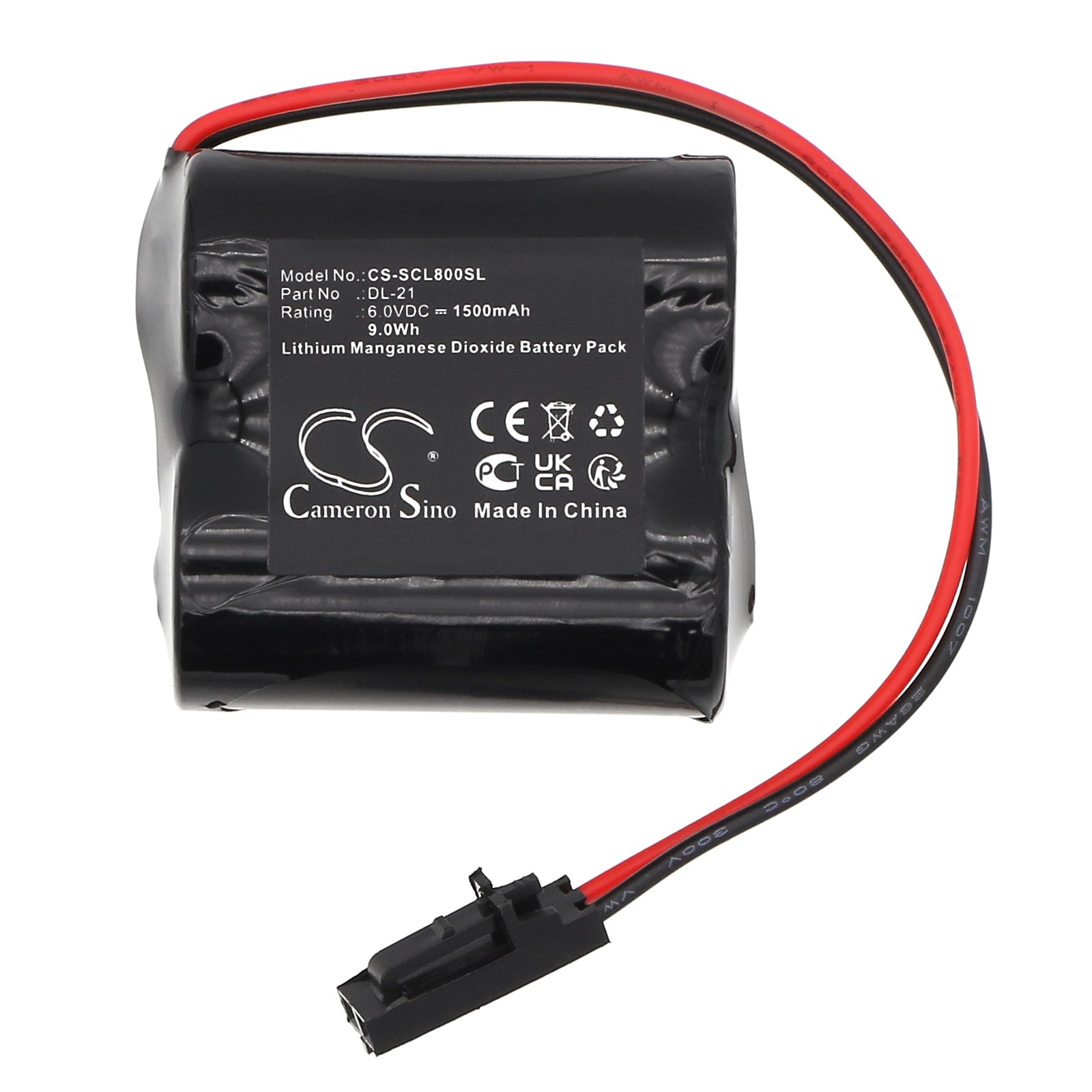 6V, Li-MnO2, 1500mAh, Battery fits Saflok CL-08, 9Wh Door Lock Cameron Sino Technology Limited