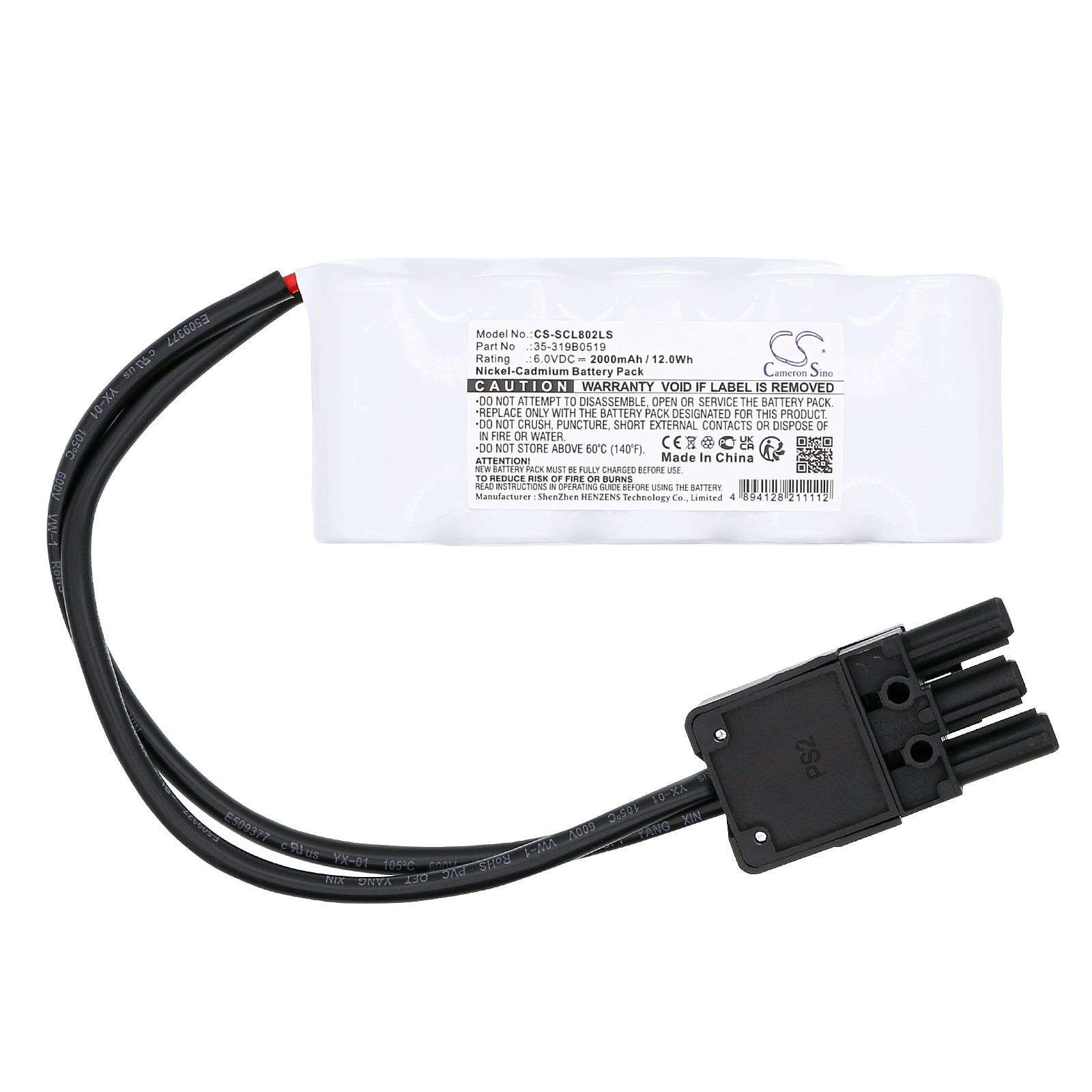 6V, Ni-CD, 2000mAh, Battery fits Schuch 8020, 8021, 12Wh Emergency Lighting Cameron Sino Technology Limited
