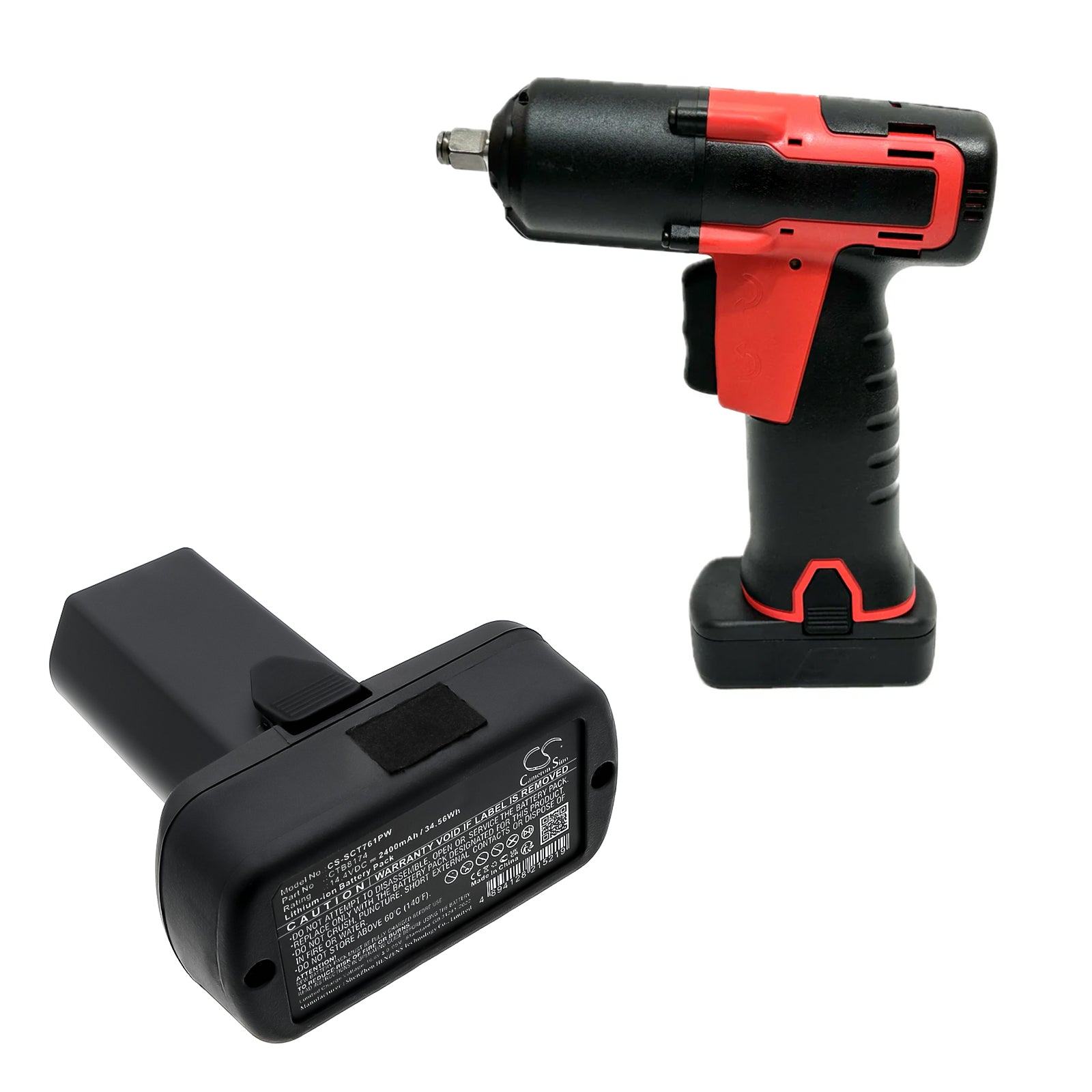 14.4V, Li-ion, 2400mAh, Battery fits Snap-on CT761, CTPP761, 34.56Wh Power Tools Cameron Sino Technology Limited