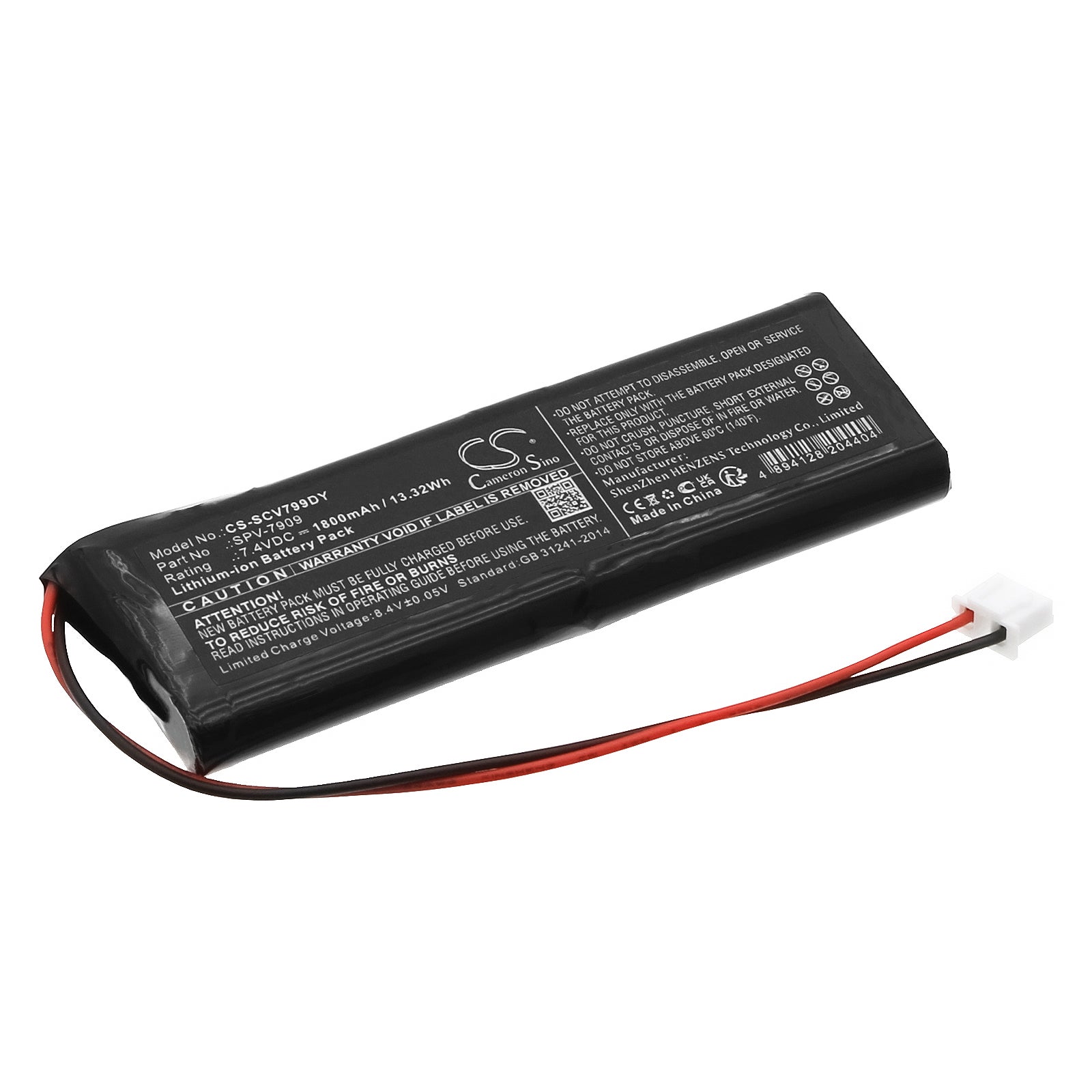 Li-ion, DVD Player Battery fits Sencor Spv7909, Spv-7909t, 7.4V, 1800mAh DVD Player Cameron Sino Technology Limited