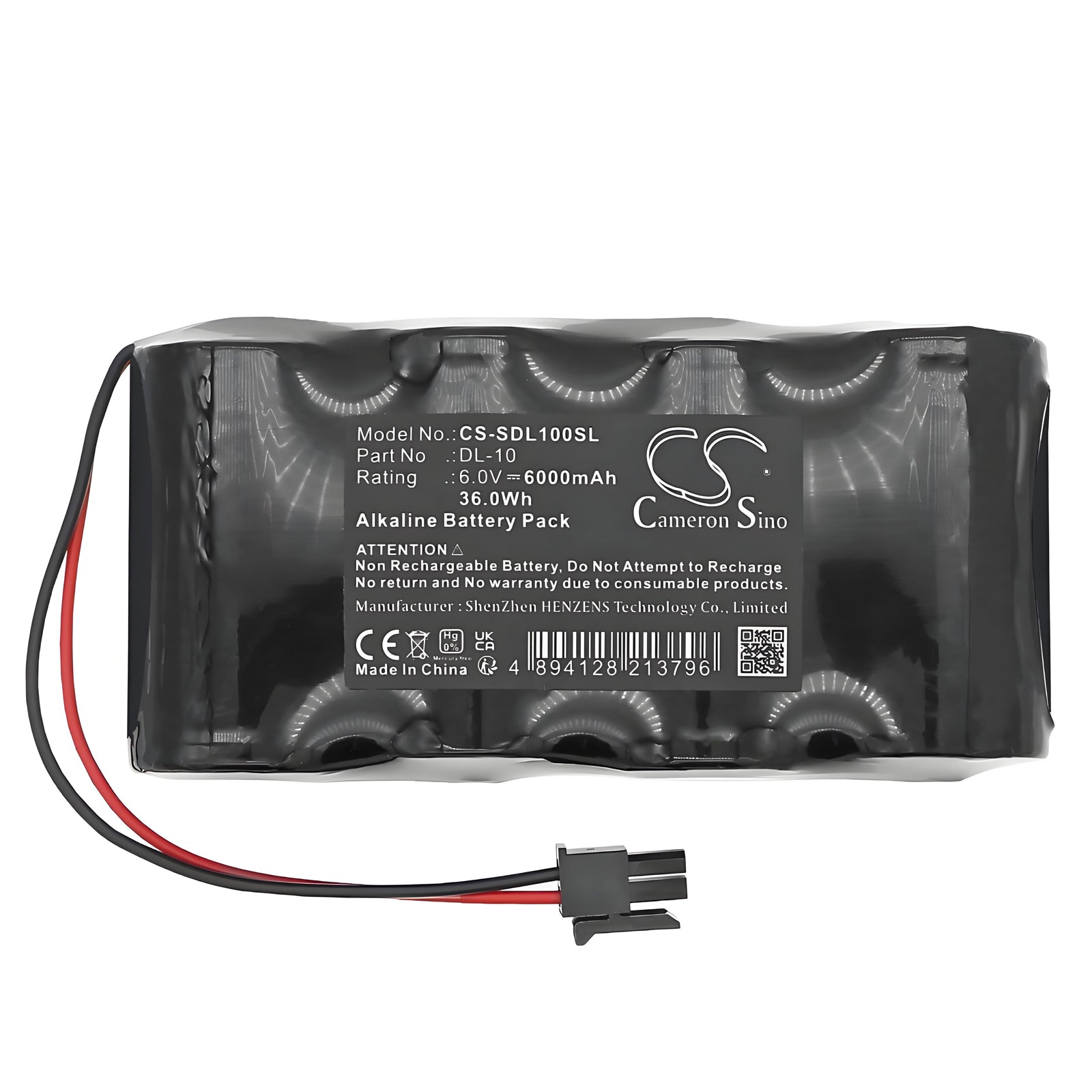 6V, Alkaline, 6000mAh, Battery fits Saflok S1346-1, 36Wh Door Lock Cameron Sino Technology Limited