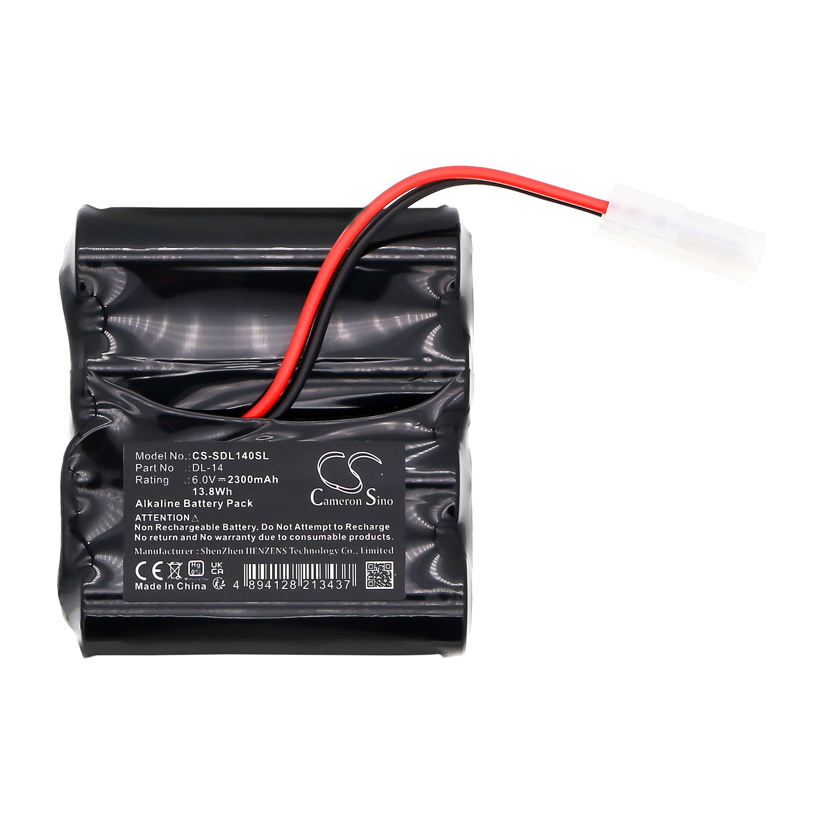 6V, Alkaline, 2300mAh, Battery fits DoorLock DL-14, 13.8Wh Door Lock Cameron Sino Technology Limited