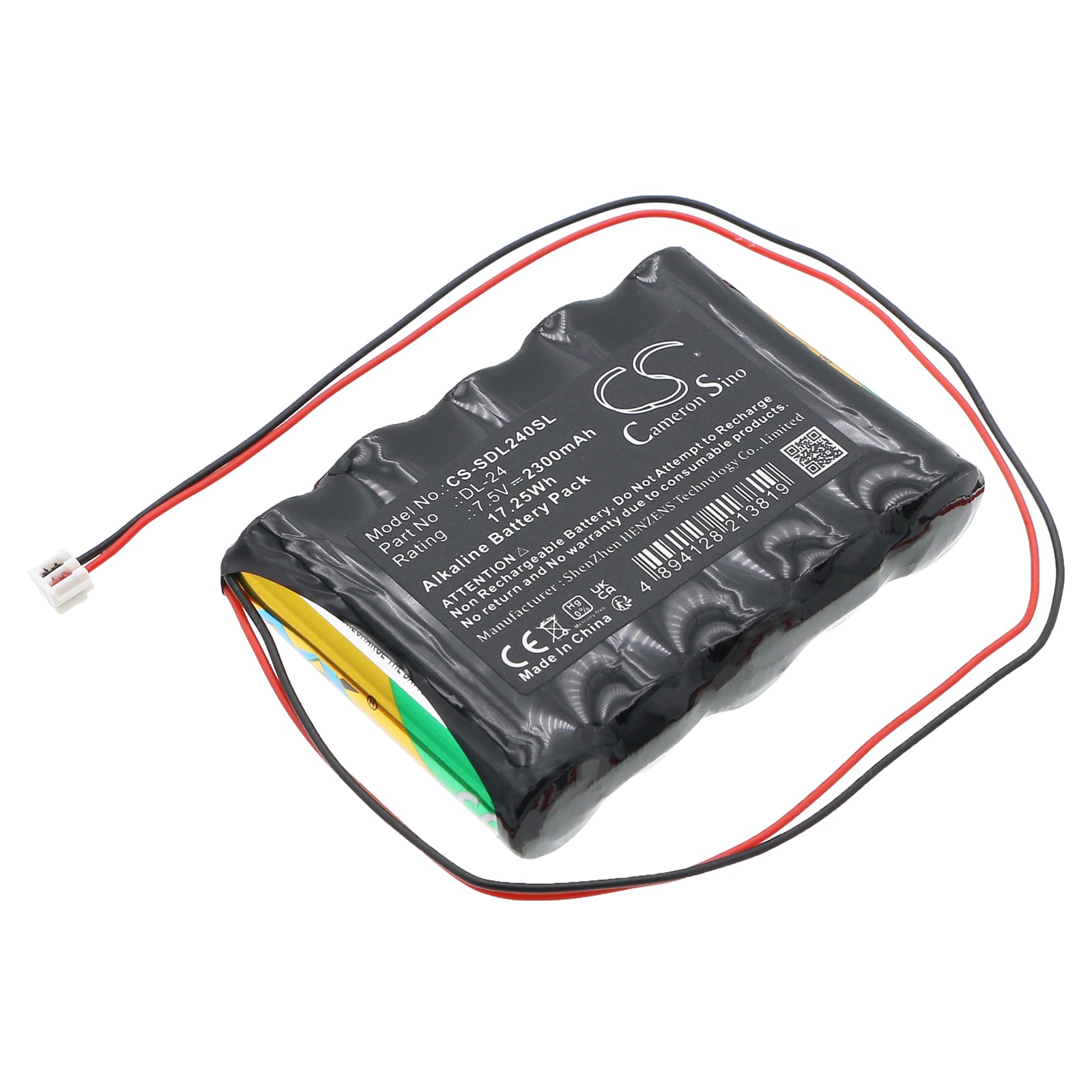 7.5V, Alkaline, 2300mAh, Battery fits DoorLock DL-24, 17.25Wh Door Lock Cameron Sino Technology Limited