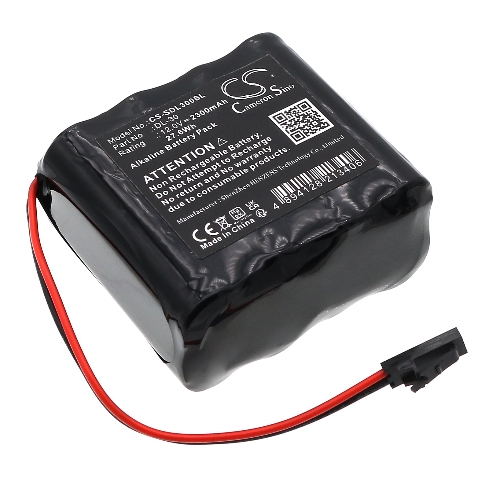 12V, Alkaline, 2300mAh, Battery fits Locknetics K380-001, 27.6Wh Door Lock Cameron Sino Technology Limited