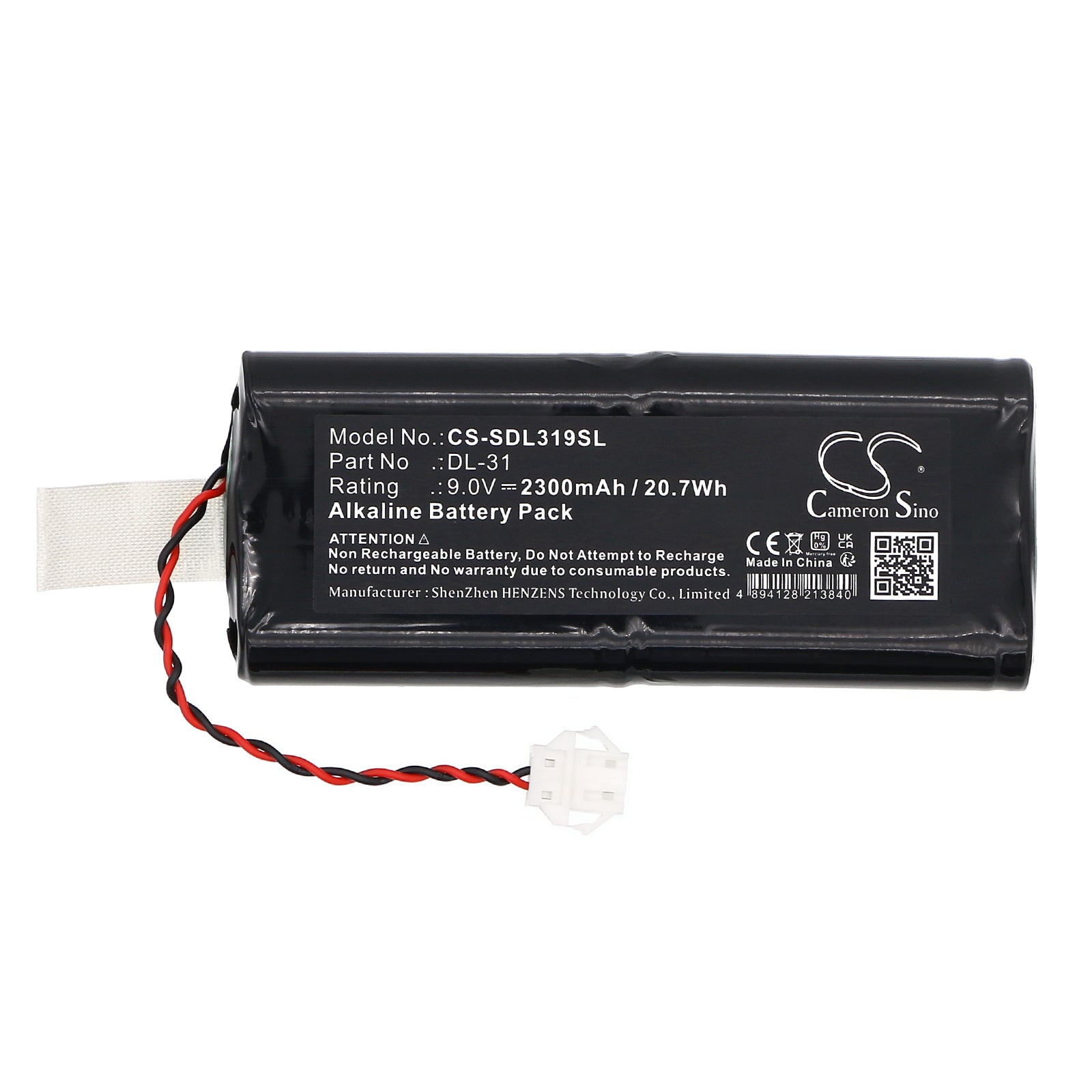 9V, Alkaline, 2300mAh, Battery fits DoorLock DL-31, HTL18, 20.7Wh Door Lock Cameron Sino Technology Limited
