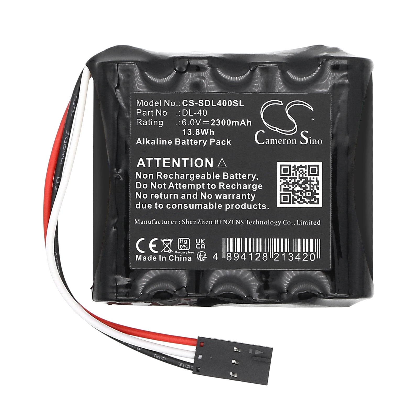 6V, Alkaline, 2300mAh, Battery fits Best Access Systems 1003, 11PDBB, 13.8Wh Door Lock Cameron Sino Technology Limited