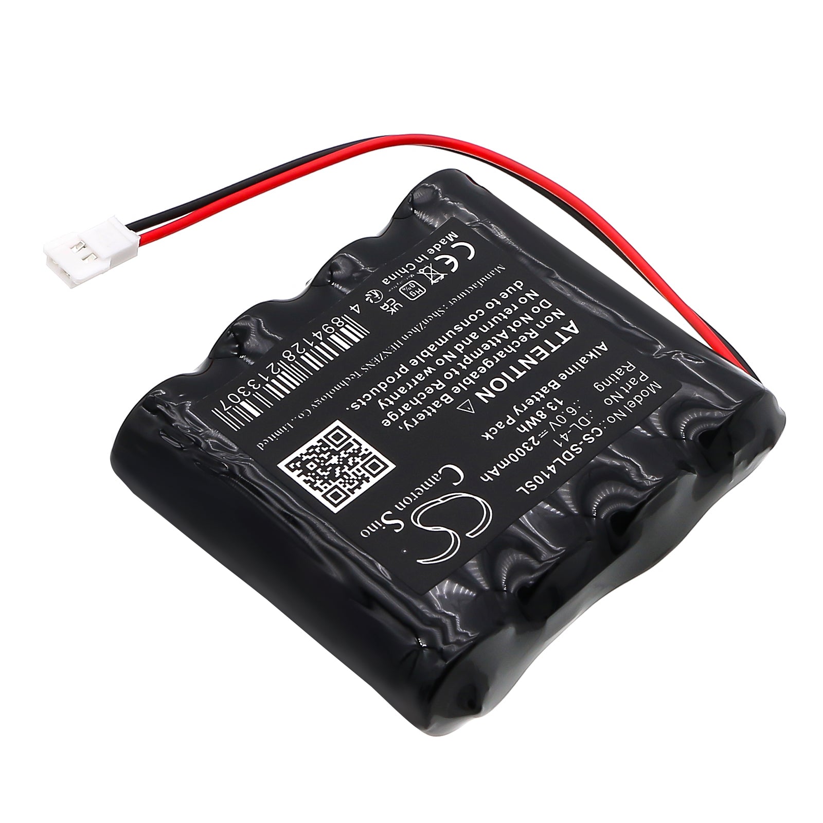 6V, Alkaline, 2300mAh, Battery fits DoorLock DL-41, 13.8Wh Door Lock Cameron Sino Technology Limited