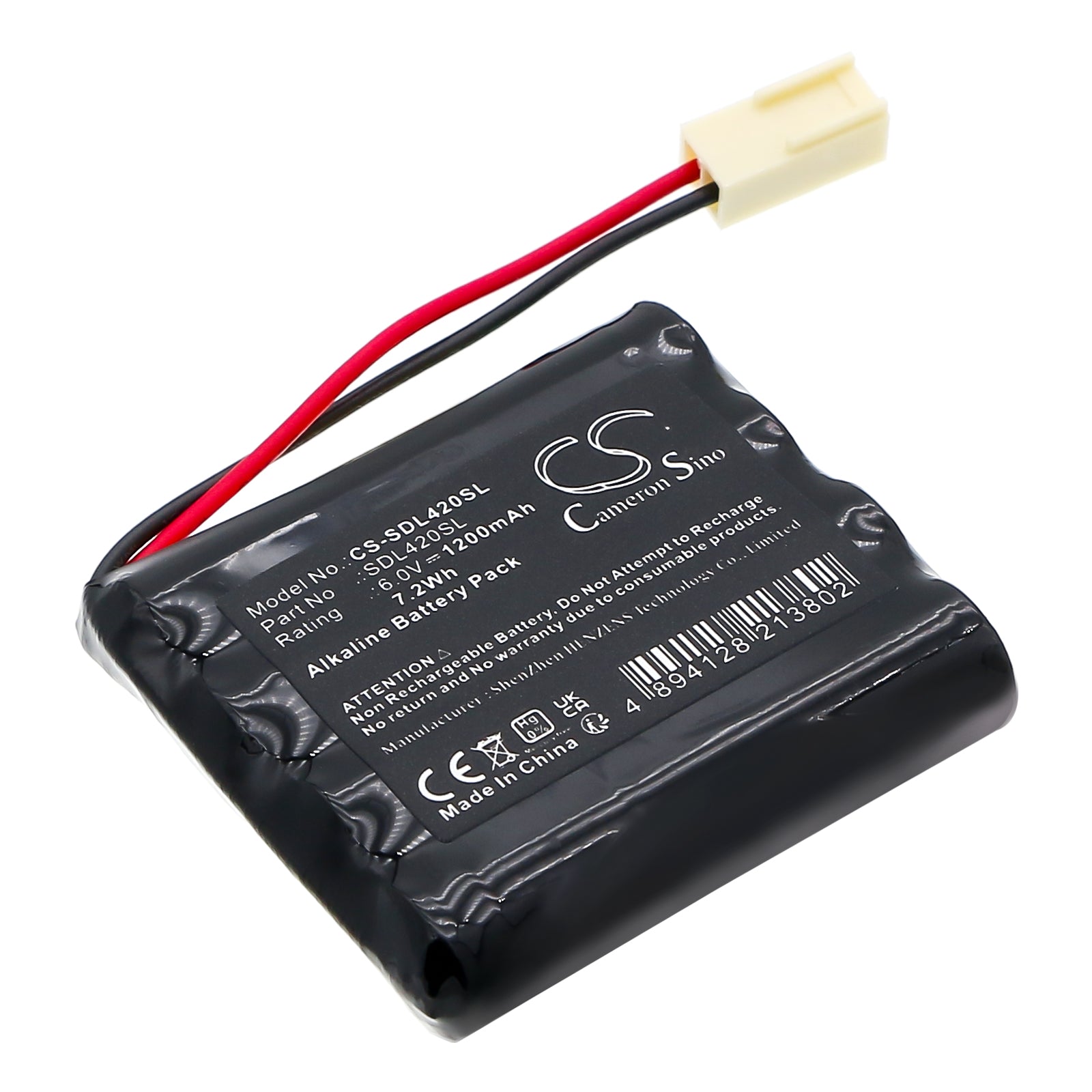 6V, Alkaline, 1200mAh, Battery fits Generic 132 100556, 7.2Wh Door Lock Cameron Sino Technology Limited