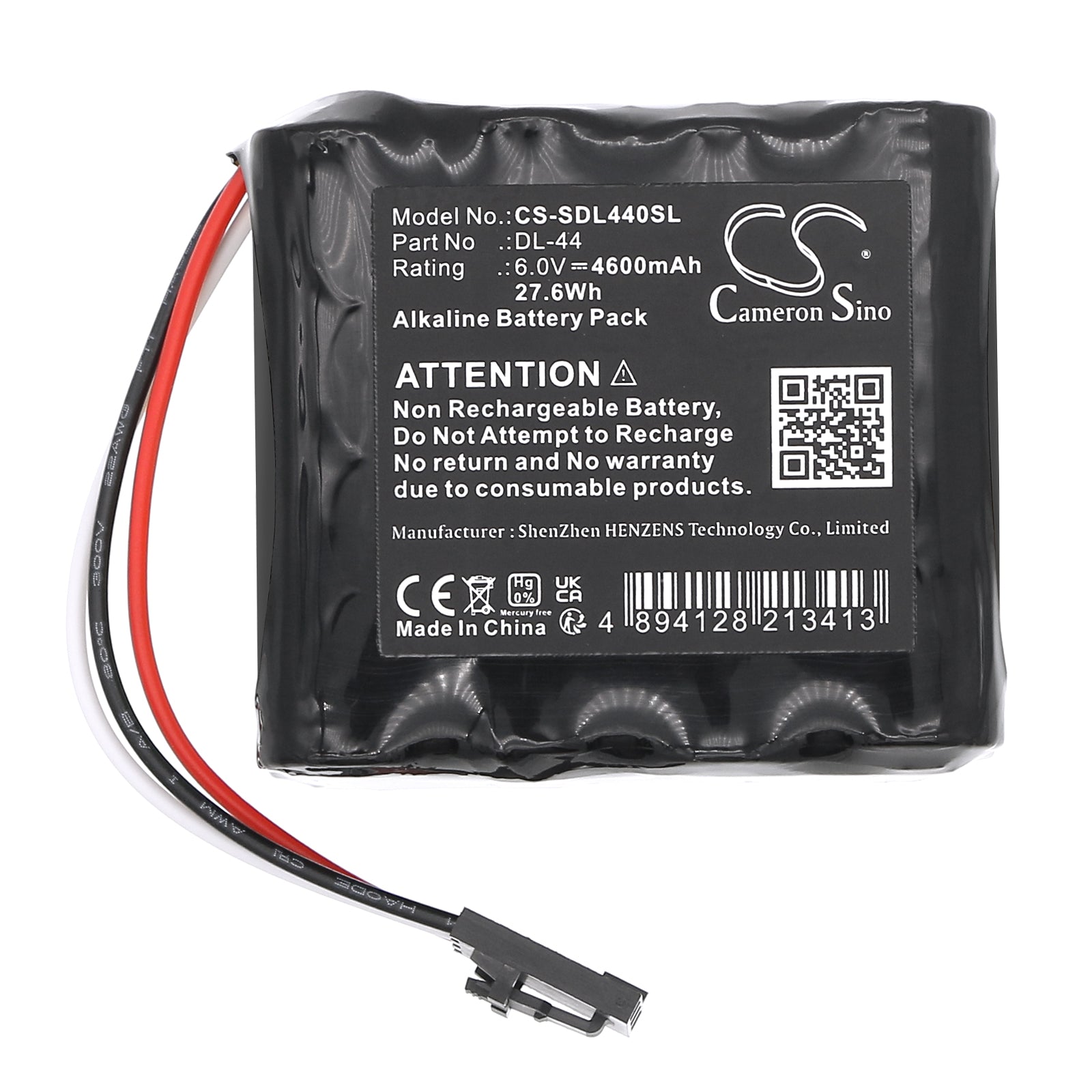 6V, Alkaline, 4600mAh, Battery fits Stanley Security Systems 12345, DRY0092, 27.6Wh Door Lock Cameron Sino Technology Limited