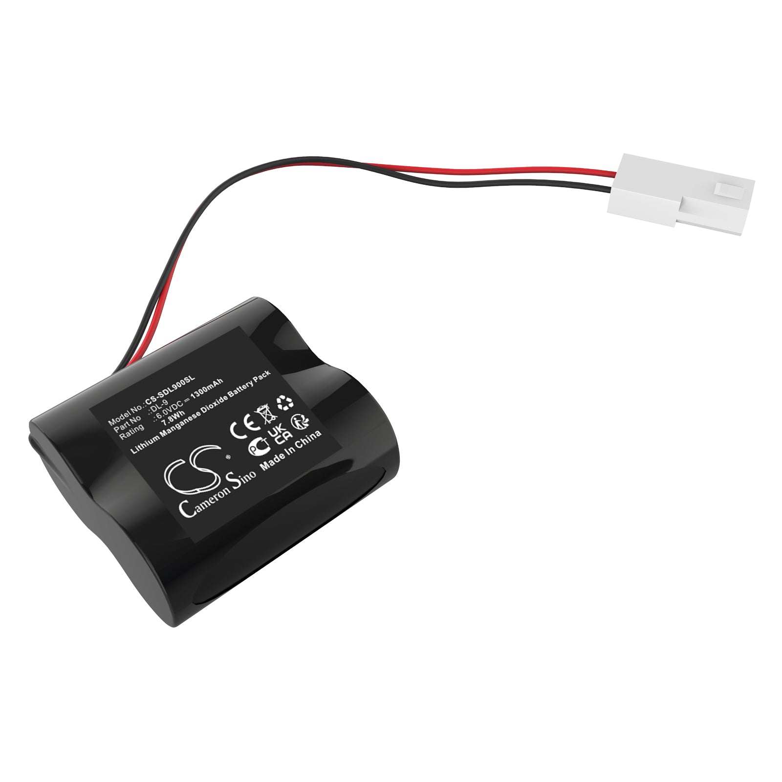6V, Li-MnO2, 1300mAh, Battery fits Saflok 20280, 7.8Wh Door Lock Cameron Sino Technology Limited