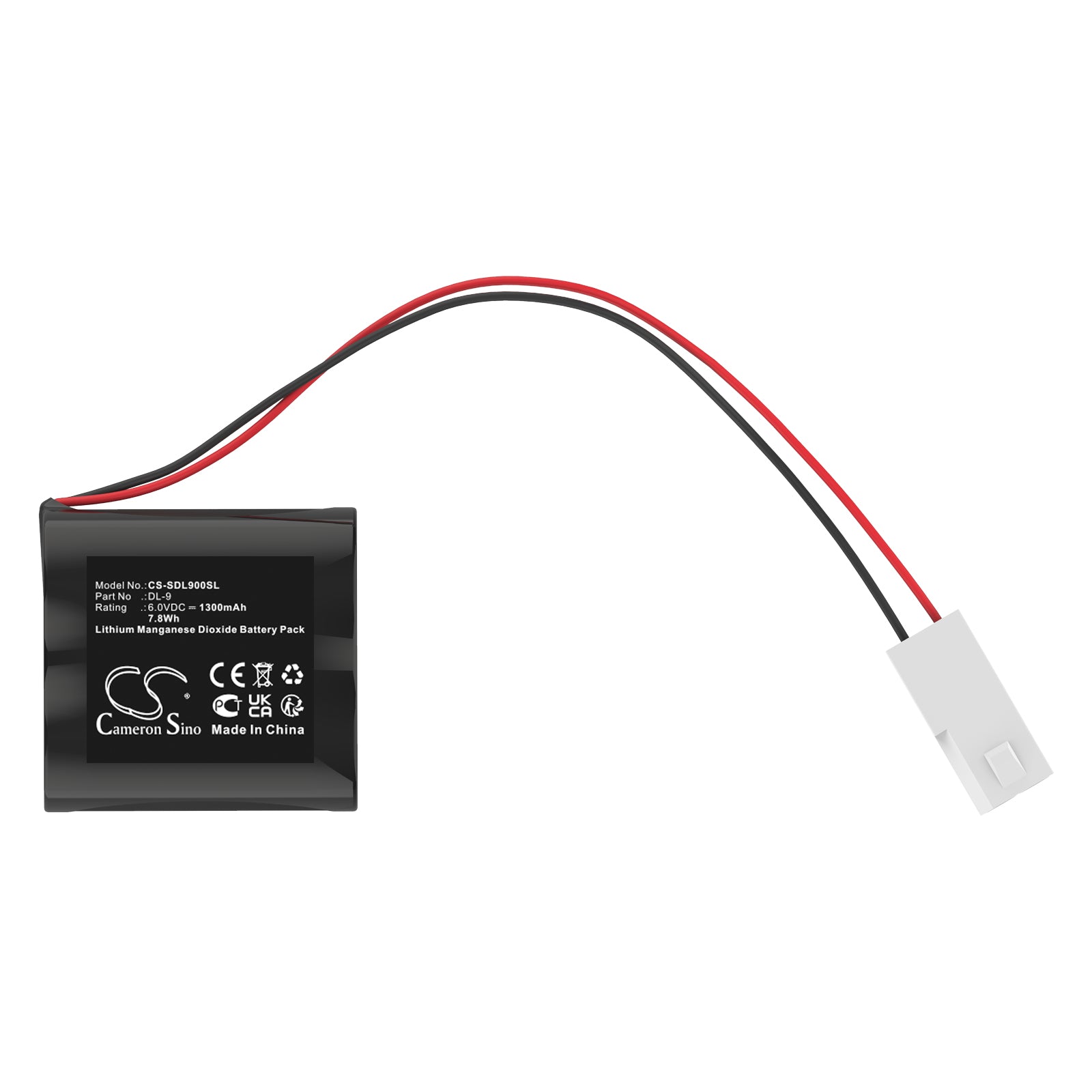 6V, Li-MnO2, 1300mAh, Battery fits Saflok 20280, 7.8Wh Door Lock Cameron Sino Technology Limited