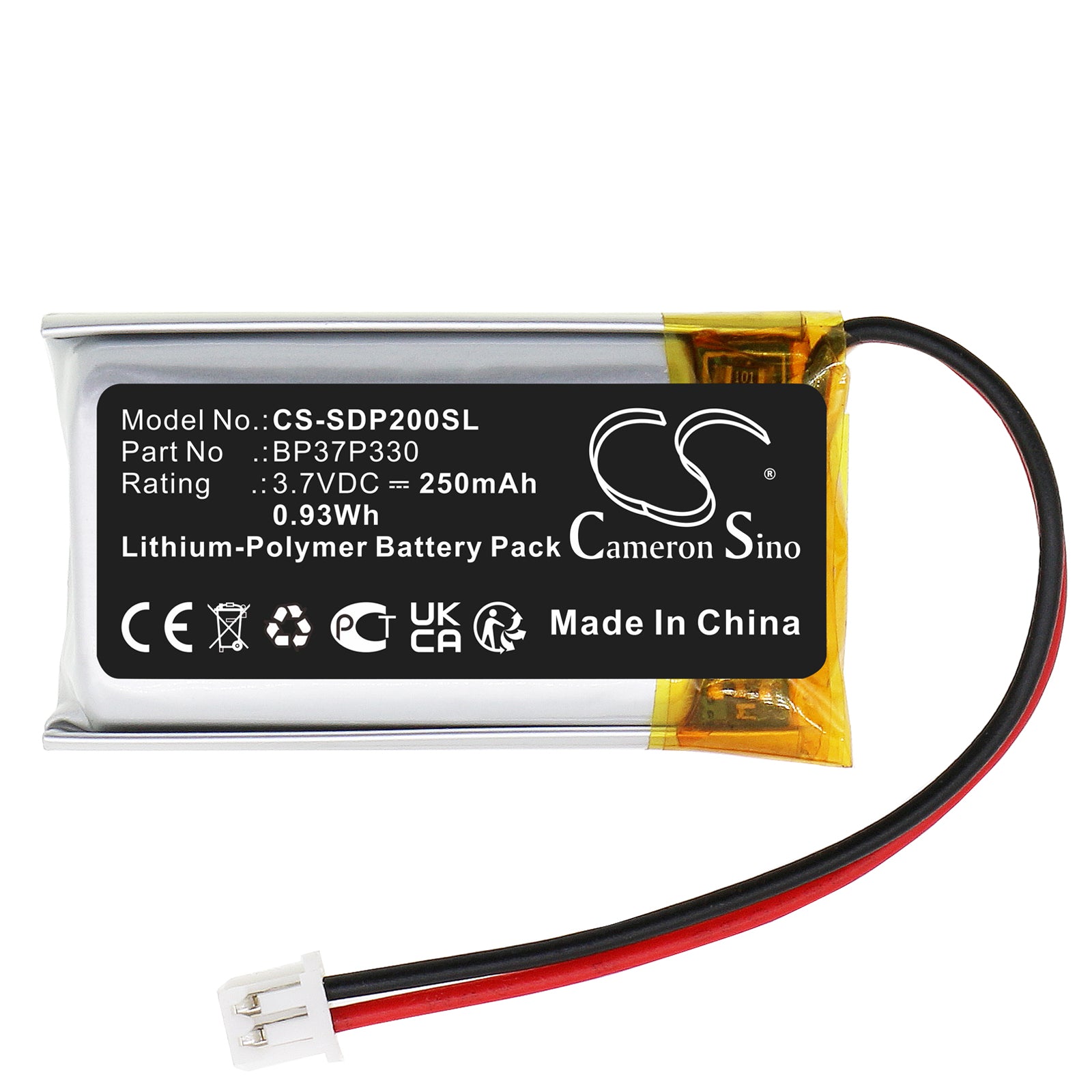 Li-Polymer, Dog Collar Battery fits Dogtra 202c, 280c, 3.7V, 250mAh Dog Collar Cameron Sino Technology Limited