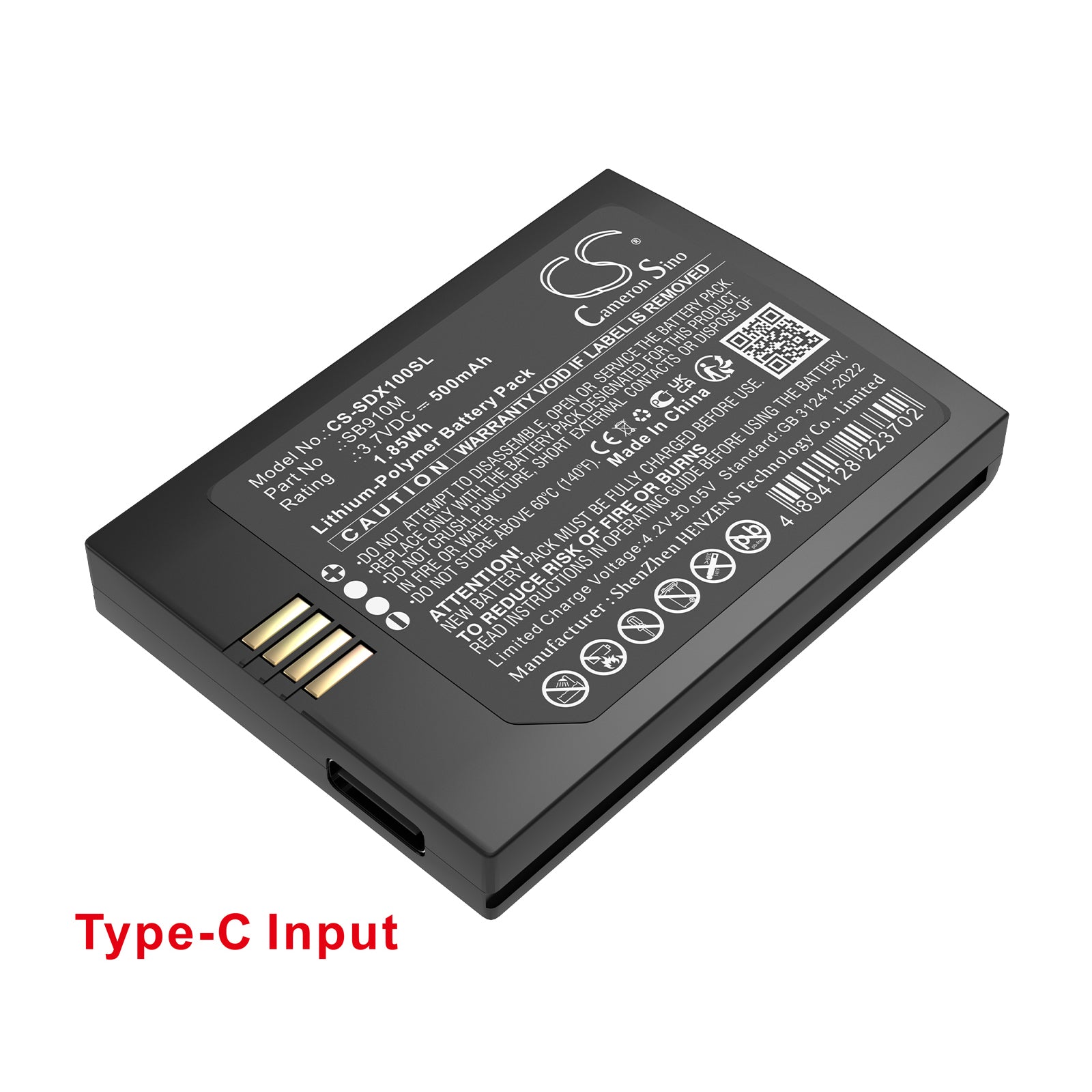 3.7V, Li-Polymer, 500mAh, Battery fits Shure ADX1M, ADX1M bodypack transmitter, 1.85Wh Transmitters & Receiver Cameron Sino Technology Limited